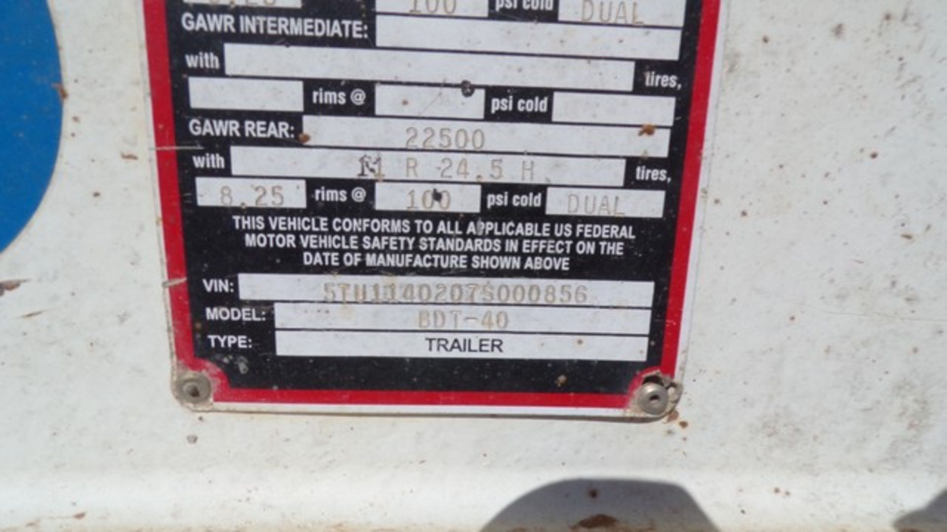 Located in YARD 1 - Midland, TX (2355) (X) 2007 CONSTRUCTION TRAILER SPECIALIST T/A BDT40 BELLY DUMP - Image 3 of 5