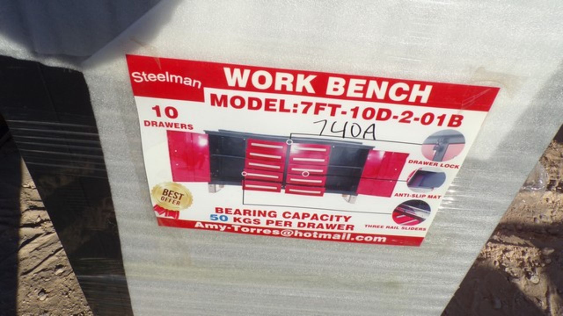 Located in YARD 1 - Midland, TX NEW STEELMAN 7' WORKBENCH W/ 10 DRAWERS & 2 CABINETS - Image 2 of 2