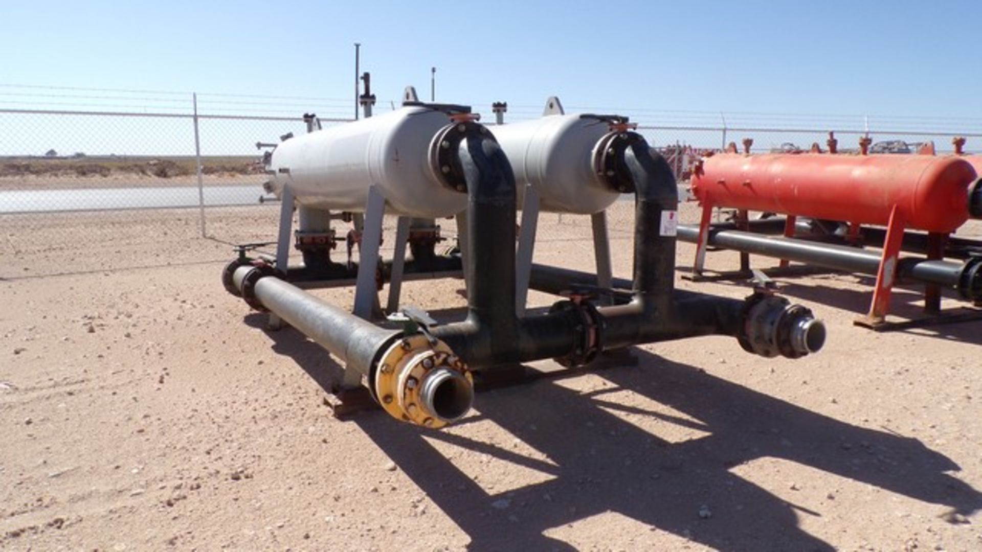 Located in YARD 1 - Midland, TX (1942) 24" X 10' FILER POD CANISTERS W/ 8" PIPE VALVES