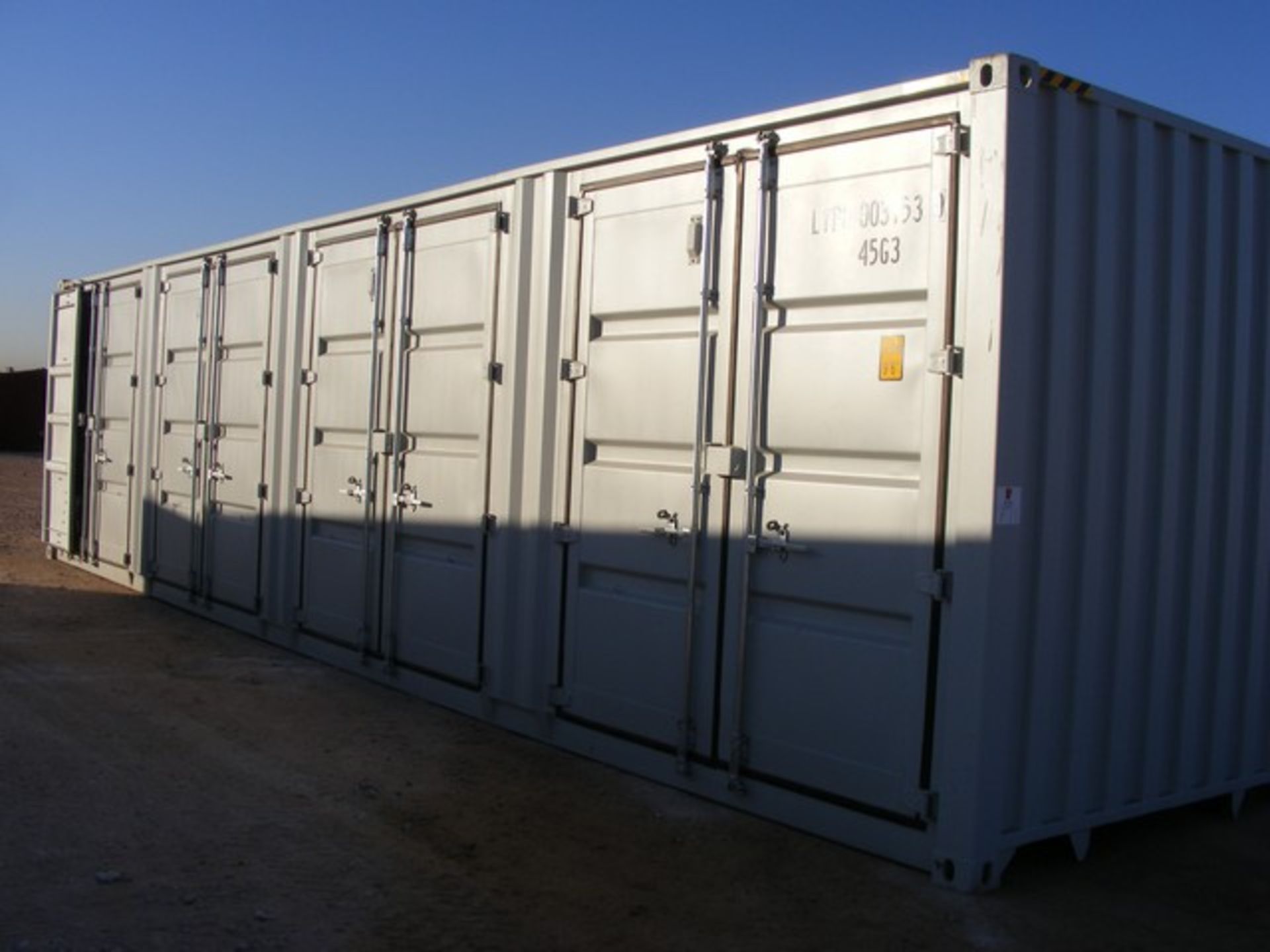 Located in YARD 1 - Midland, TX 40' H CUB SEA CONTAINER W/ (4) SIDE OPEN DOORS, (1) END DOOR