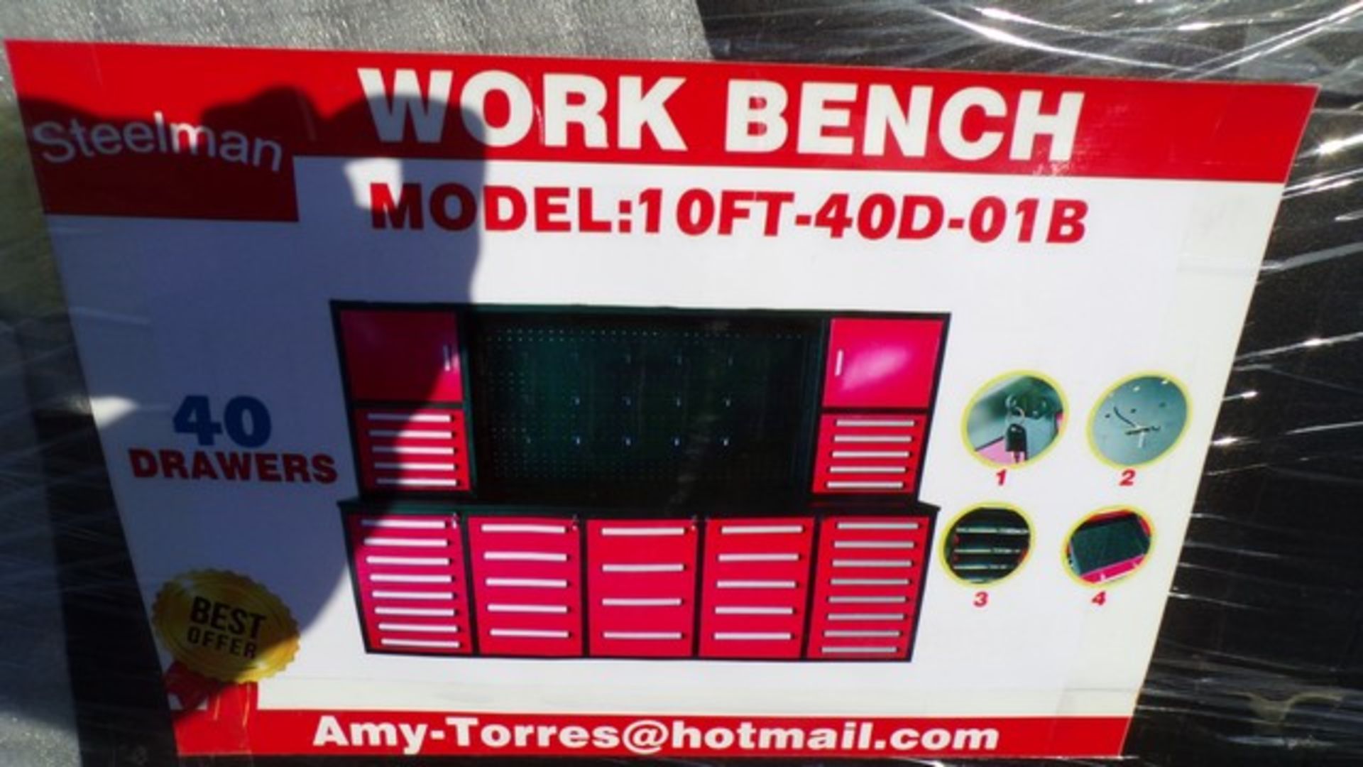 Located in YARD 1 - Midland, TX NEW STEELMAN 10' WORK BENCH W/ 40 DRAWERS - Image 2 of 2