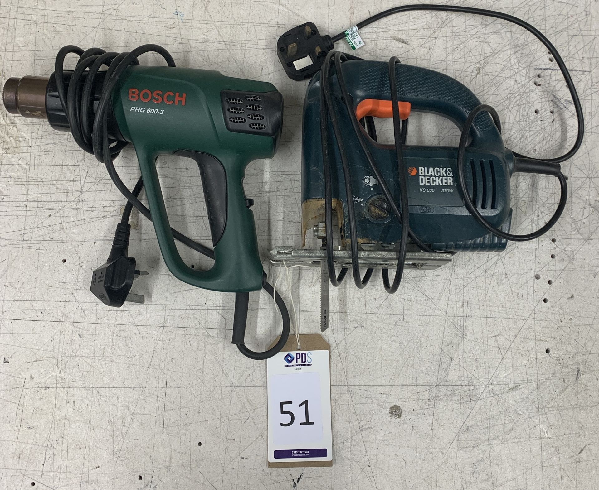 Black&Decker KS630 Jigsaw & Bosch PHG600-3 Heat Gun (Located Norwich – See General Notes for Viewing