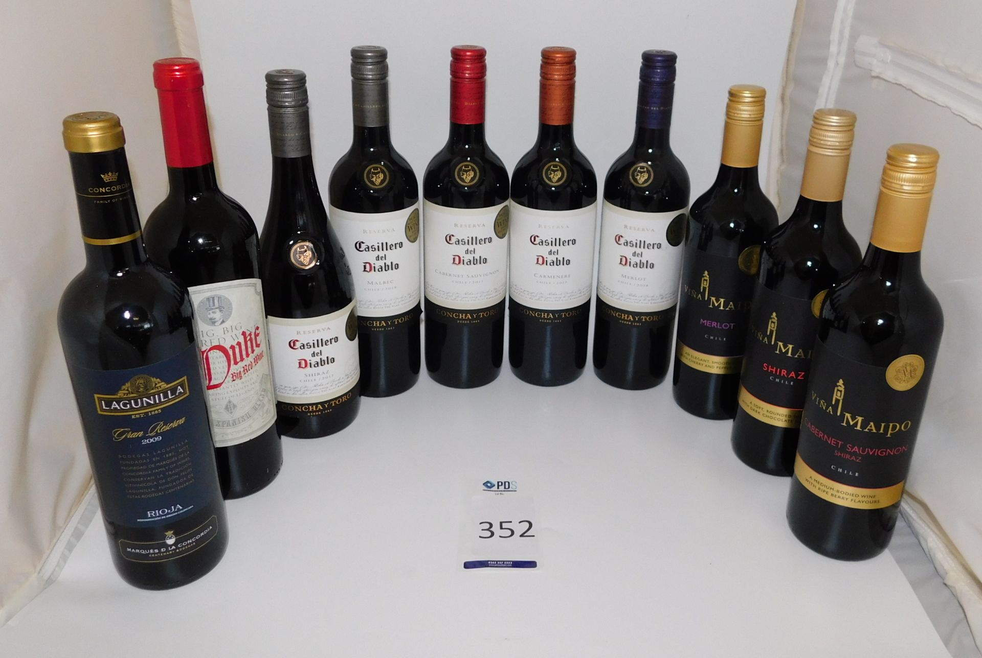 73 Bottles Red Wine (20 Casiller Del Diablo Merlot, Shiraz, Cab Sauvignon, Carmenere, Malbec, 40