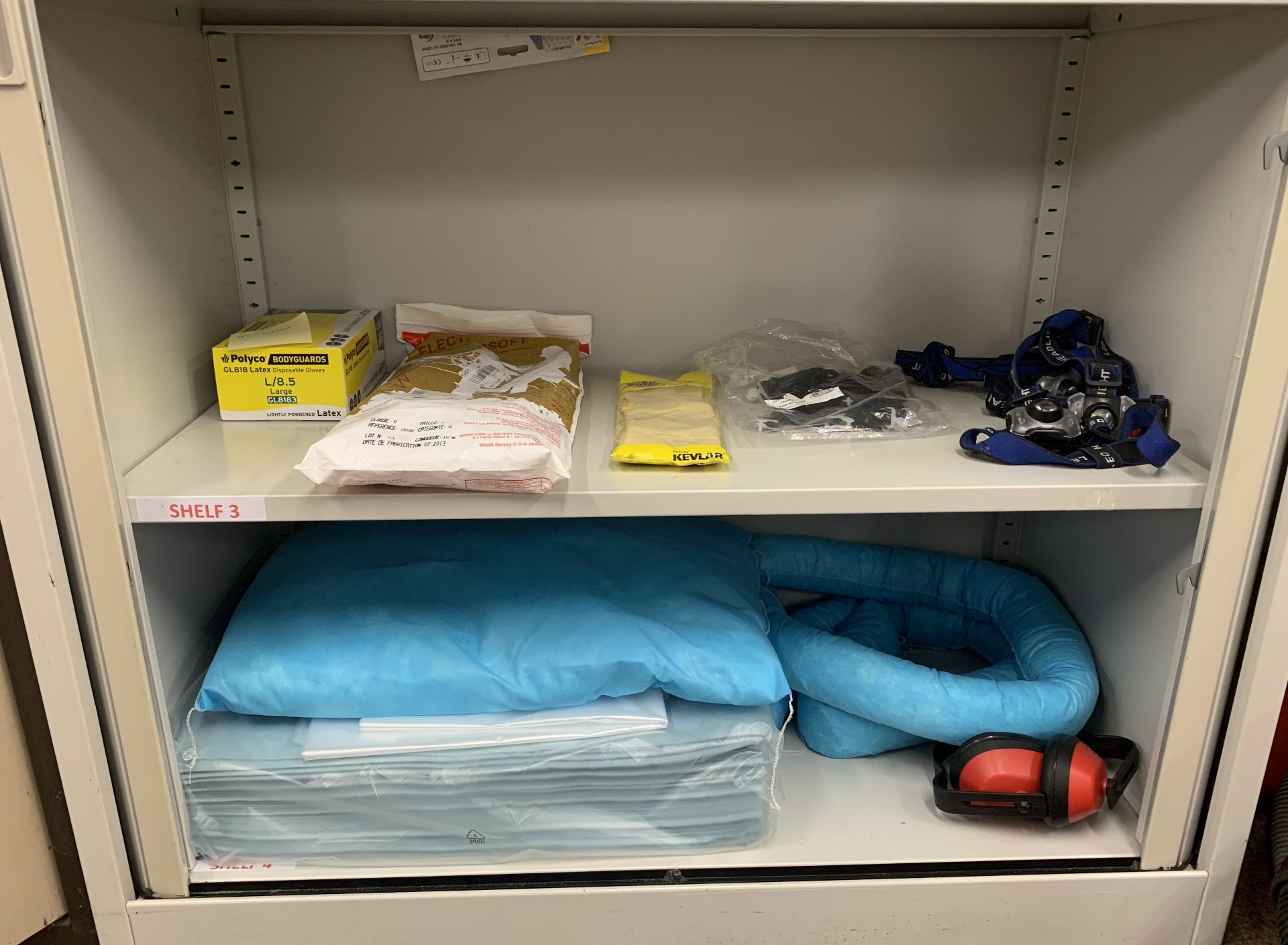 Cabinet & Contents Containing Various PPE Including Masks, Safety Glasses, Headtorches & Spill - Image 3 of 3