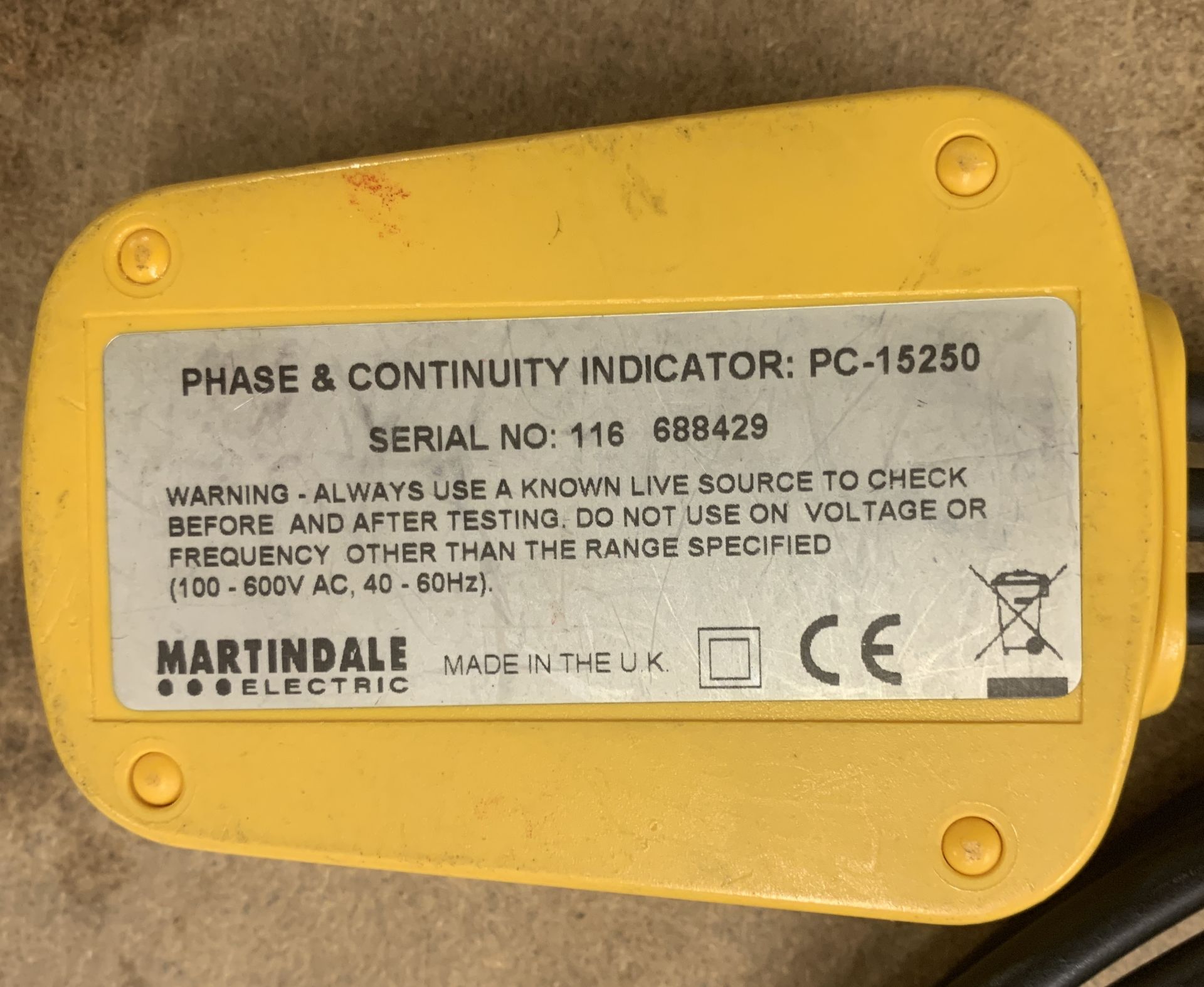 Martindale Phase & Continuity Indicator (Located Norwich – See General Notes for Viewing & - Image 2 of 2