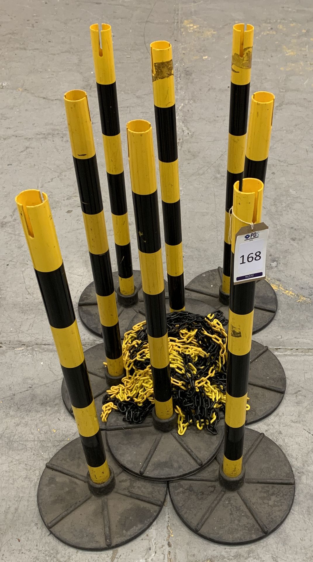 Eight Hazard Marking Uprights & Length of Plastic Chain (Located Norwich – See General Notes for