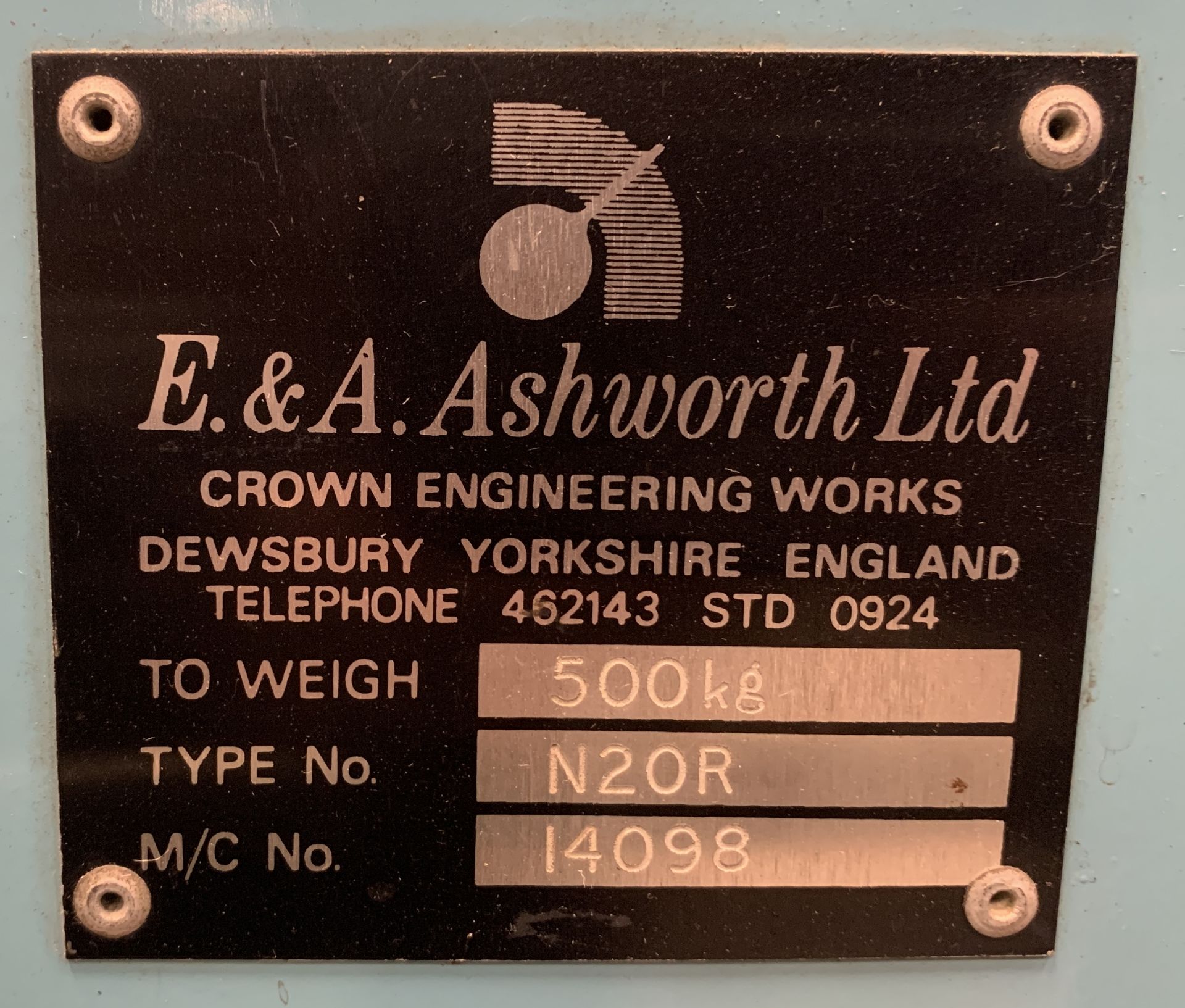 E & A Ashworth Warehouse Scales, Model; N20r, M/C No; 14098 (Located Norwich – See General Notes for - Image 3 of 3