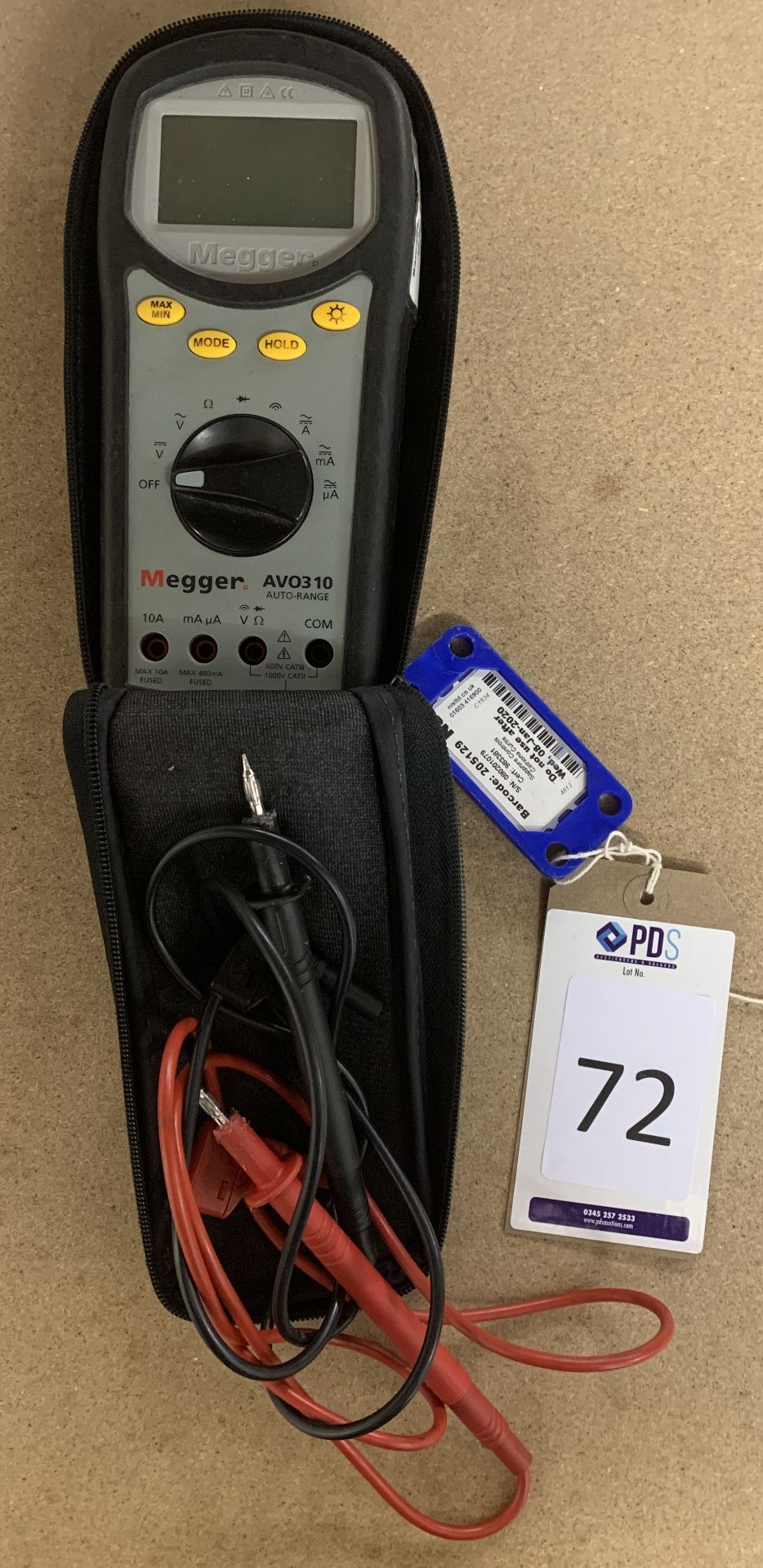 Megger AVO310 Digital Multimeter (Located Norwich – See General Notes for Viewing & Collection