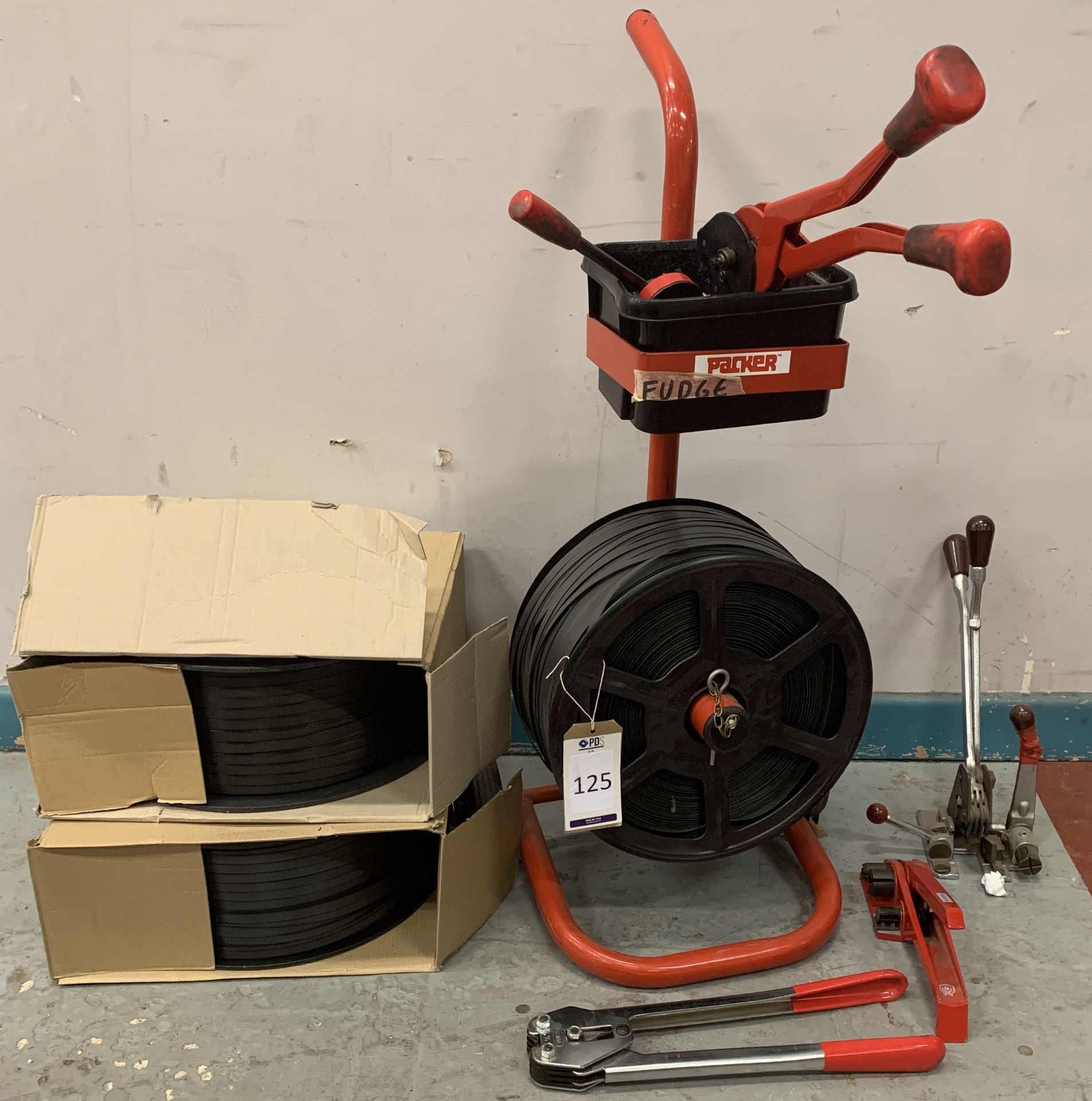 Packer Strapping Tool with Trolley & Quantity of Banding Cord (Located Norwich – See General Notes