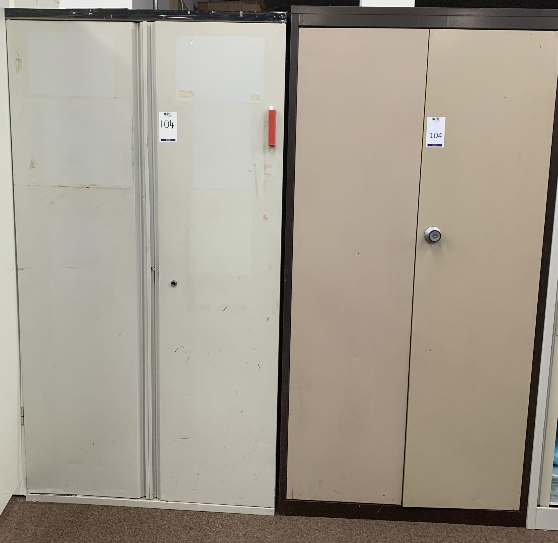 Two Metal Two Door Cabinets & Contents (Located Norwich – See General Notes for Viewing & Collection