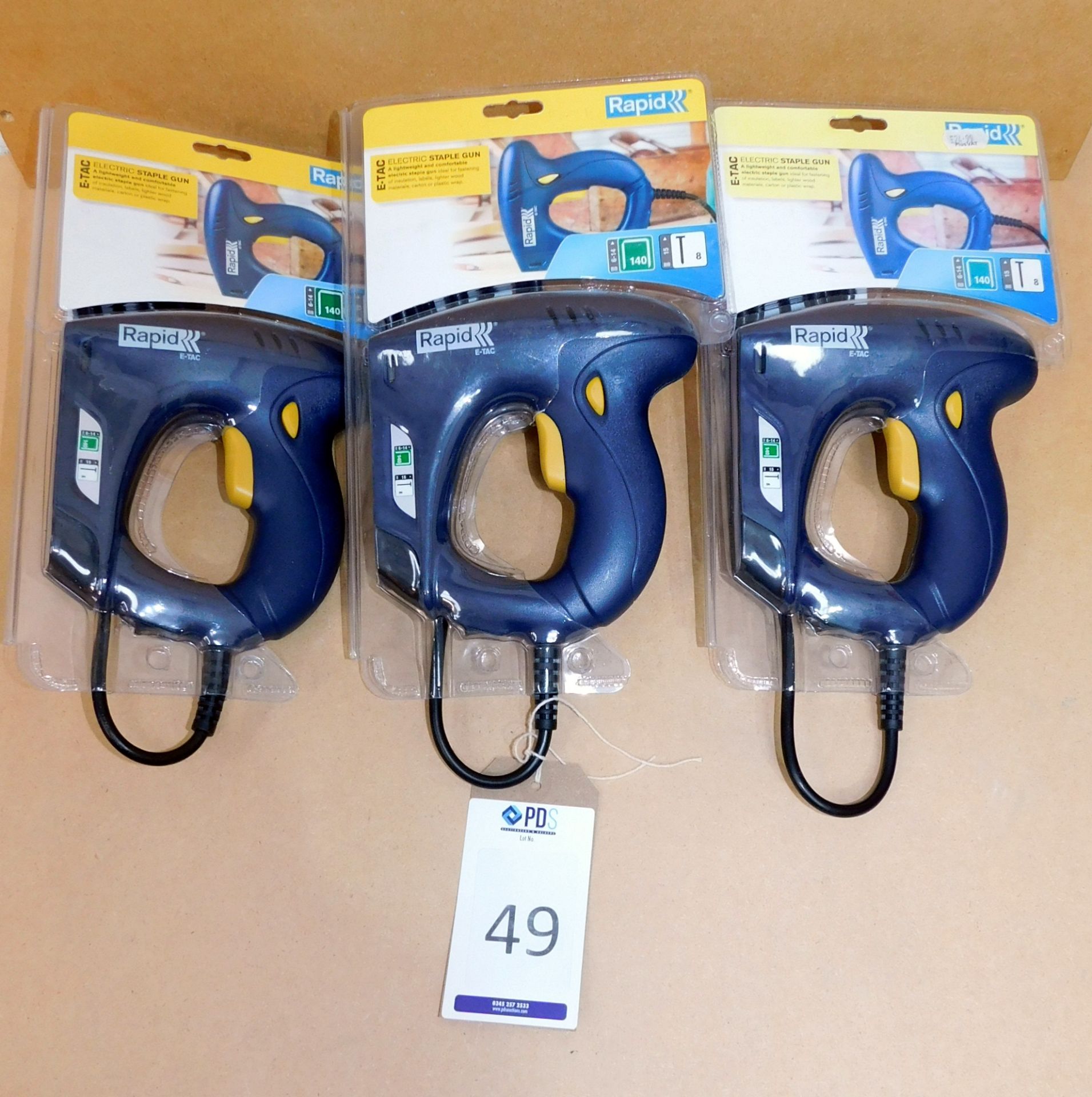 3 Rapid Electric Staple Guns, 240v (New & Boxed) (Located Spelmonden, Kent – See General Notes for