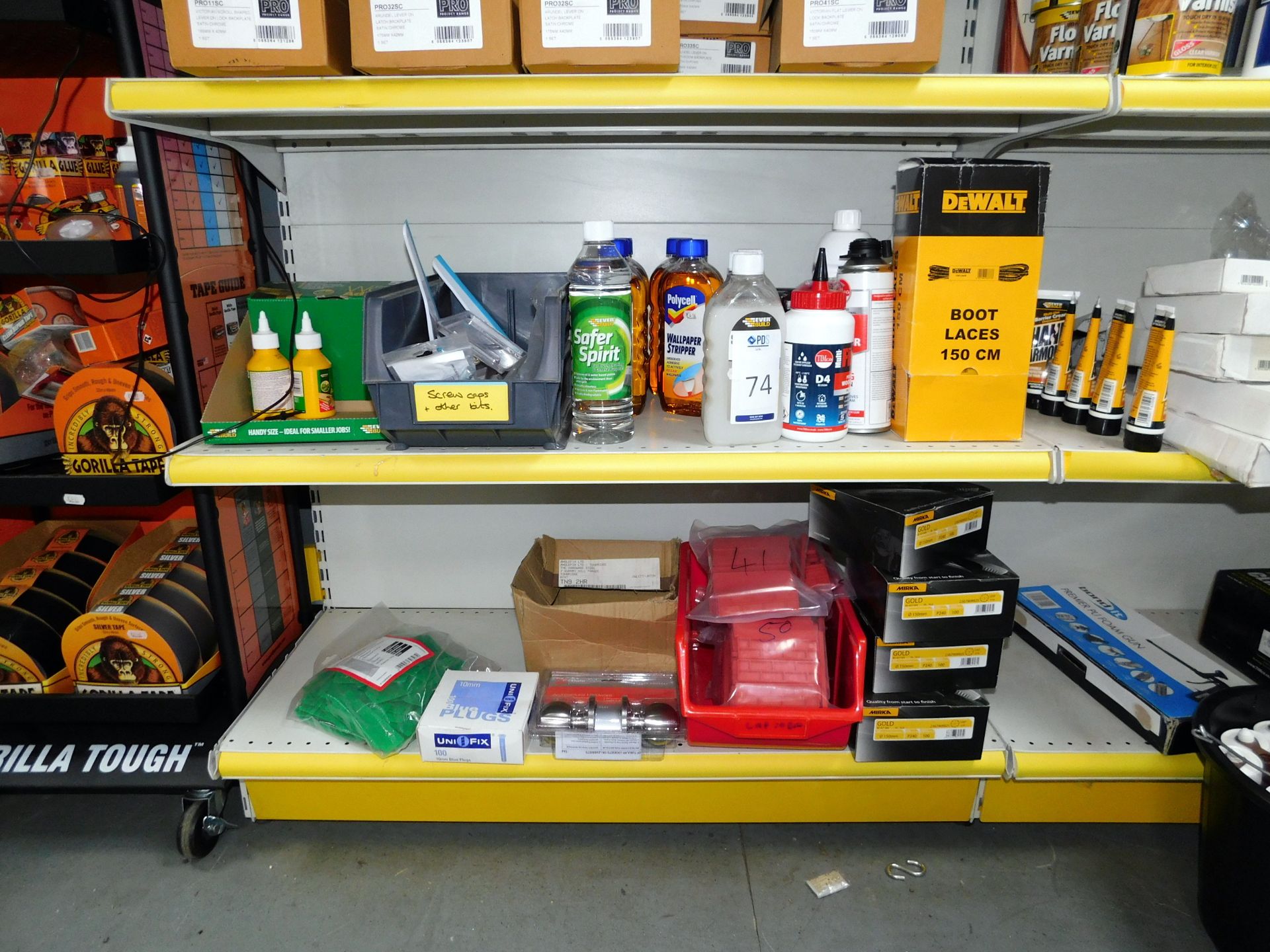 Contents of 8 Shelves to Include Fillers, Silicones, Varnish, Adhesives, Mastic Guns & - Image 2 of 10