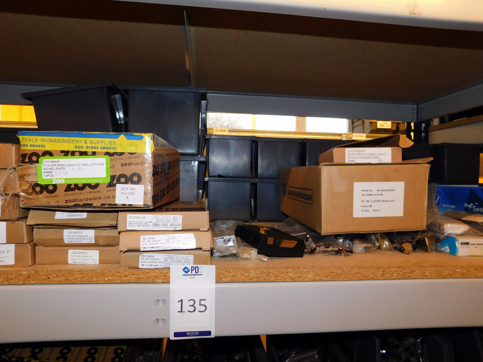 Contents of Shelf to Include Various Deadlocks (Location G-55C) (Located Spelmonden, Kent – See - Image 3 of 4