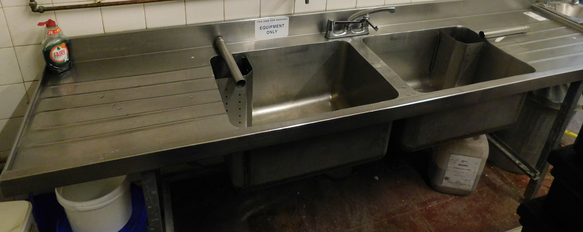 Stainless Steel Topped Double Sink Double Draining Unit (Located Bletchley – See General Notes for - Image 3 of 3