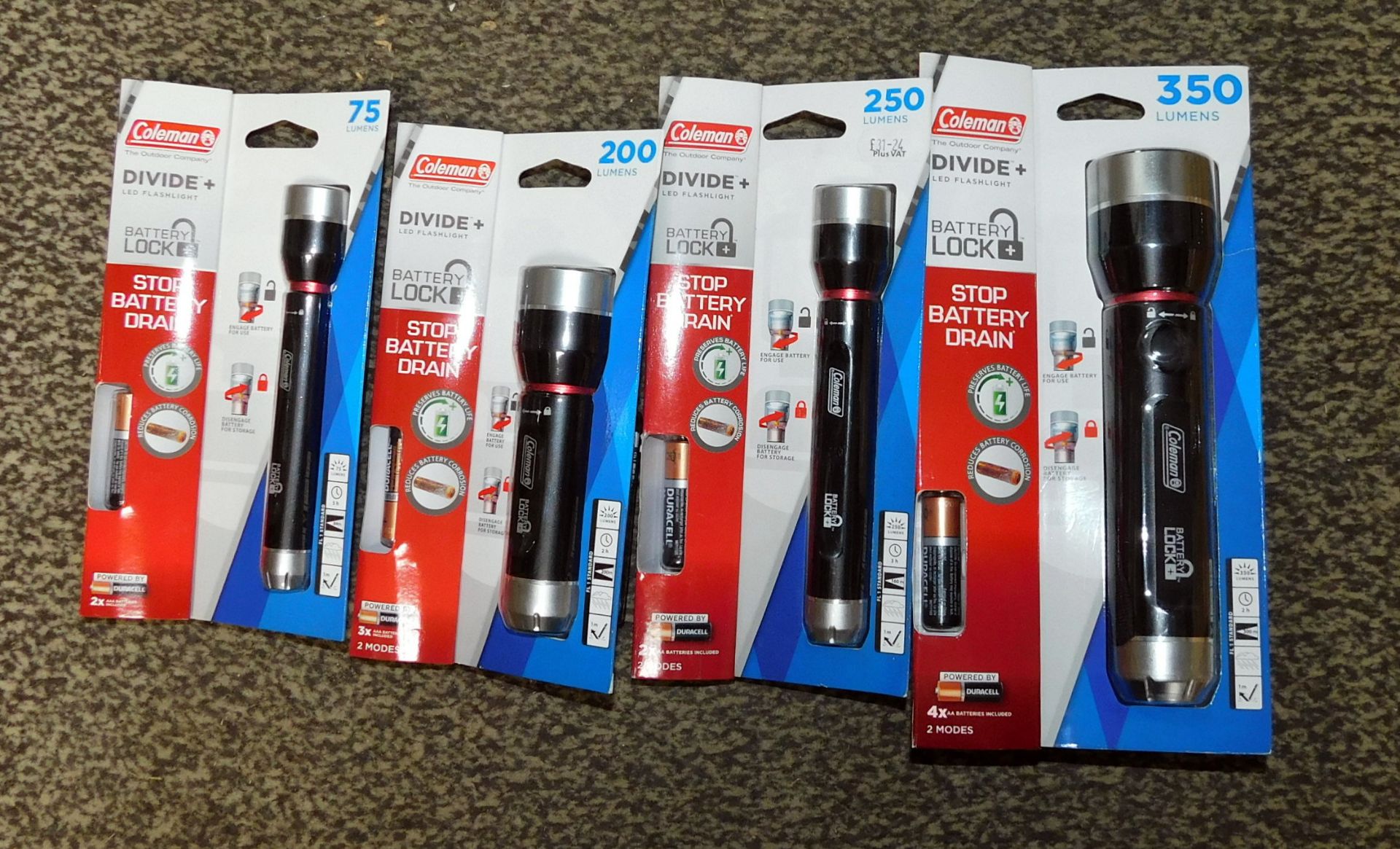 100 Coleman Torches (Thirty 75 Lumens, Twelve 200 Lumens, Fifty-Four 250 Lumens & Four 350 - Image 3 of 3