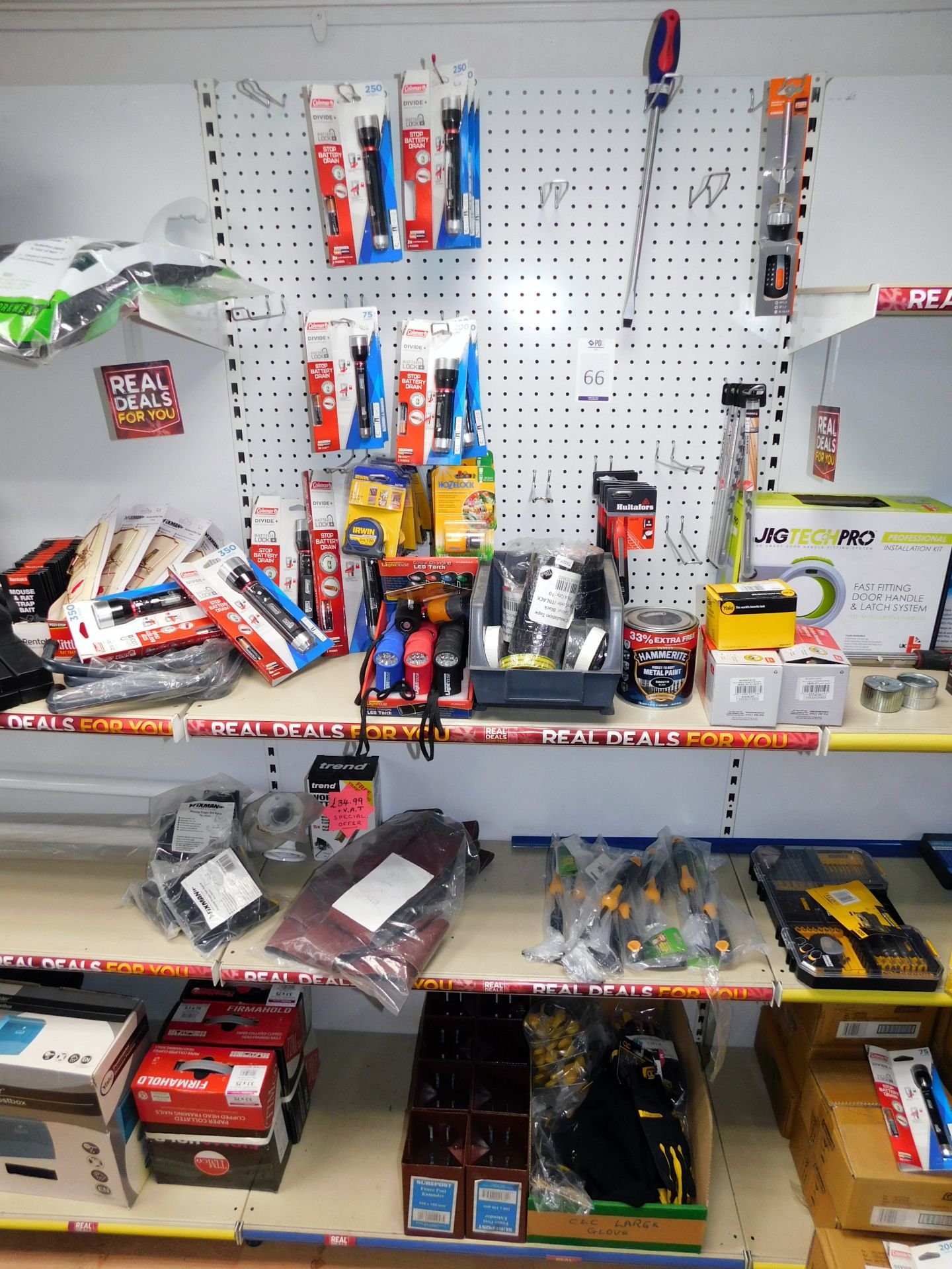 Contents of Wall to Include Torches, Screwdriver Sets, Mousetraps, Tools, Work Gloves (Excludes - Image 3 of 4