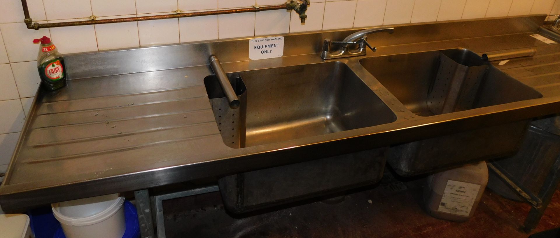 Stainless Steel Topped Double Sink Double Draining Unit (Located Bletchley – See General Notes for - Image 2 of 3