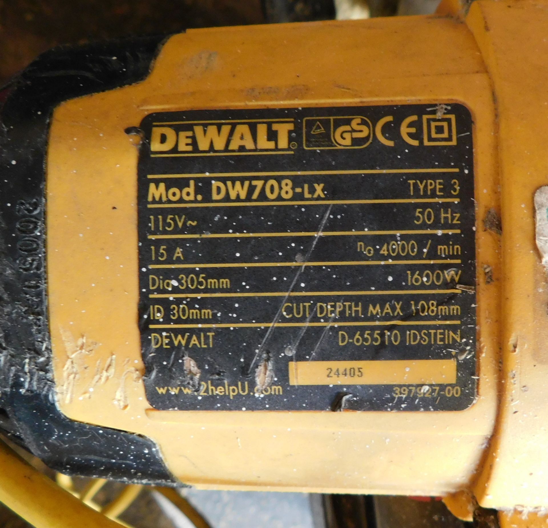 DeWalt DW708 Circular Saw (Located Oldham – See General Notes for Viewing & Collection Details) - Image 5 of 5