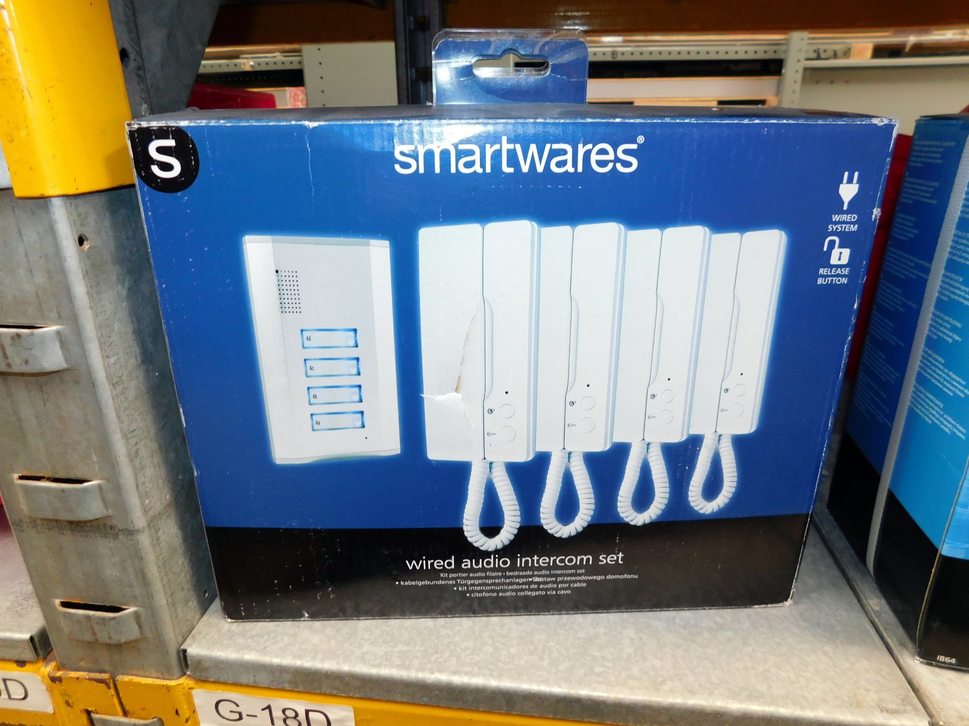 Contents of Shelf to Include 4 Smartwares Wired Audio Intercom Sets (Locations G-18D) (Located - Image 2 of 2