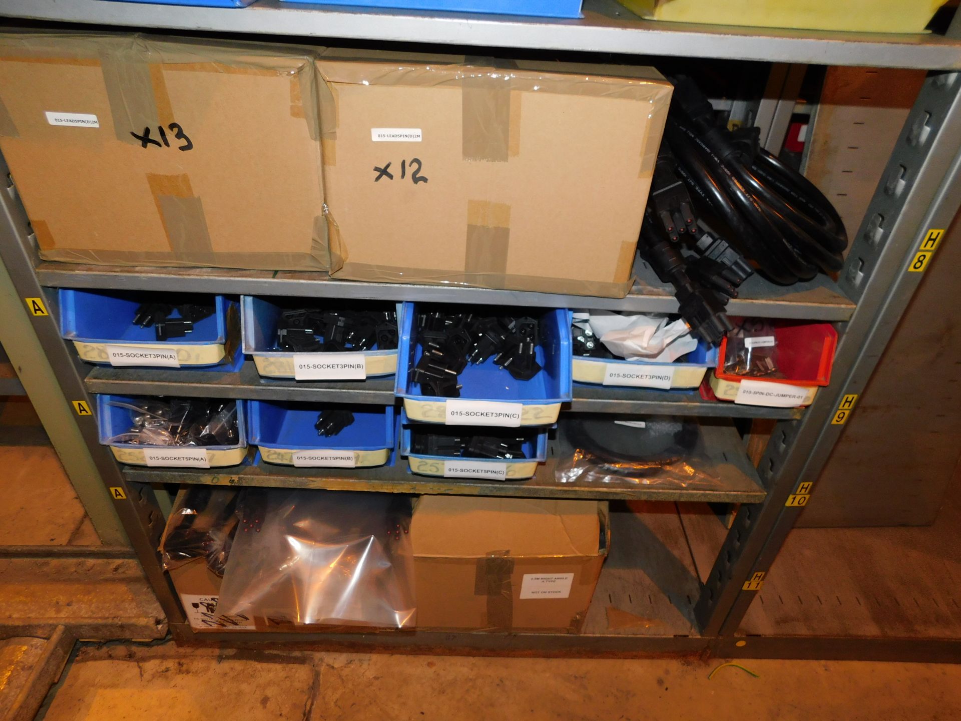 Contents of Bay to Include Quantity of Various Three & Five Pin Leads & Three Pin Sockets Etc. ( - Image 4 of 4