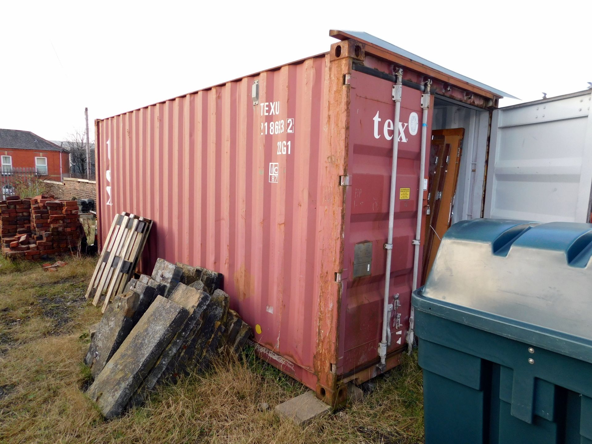 20ft steel Container, FI06811 & Contents to Include Large of Quantity of Doors (Located Oldham – See