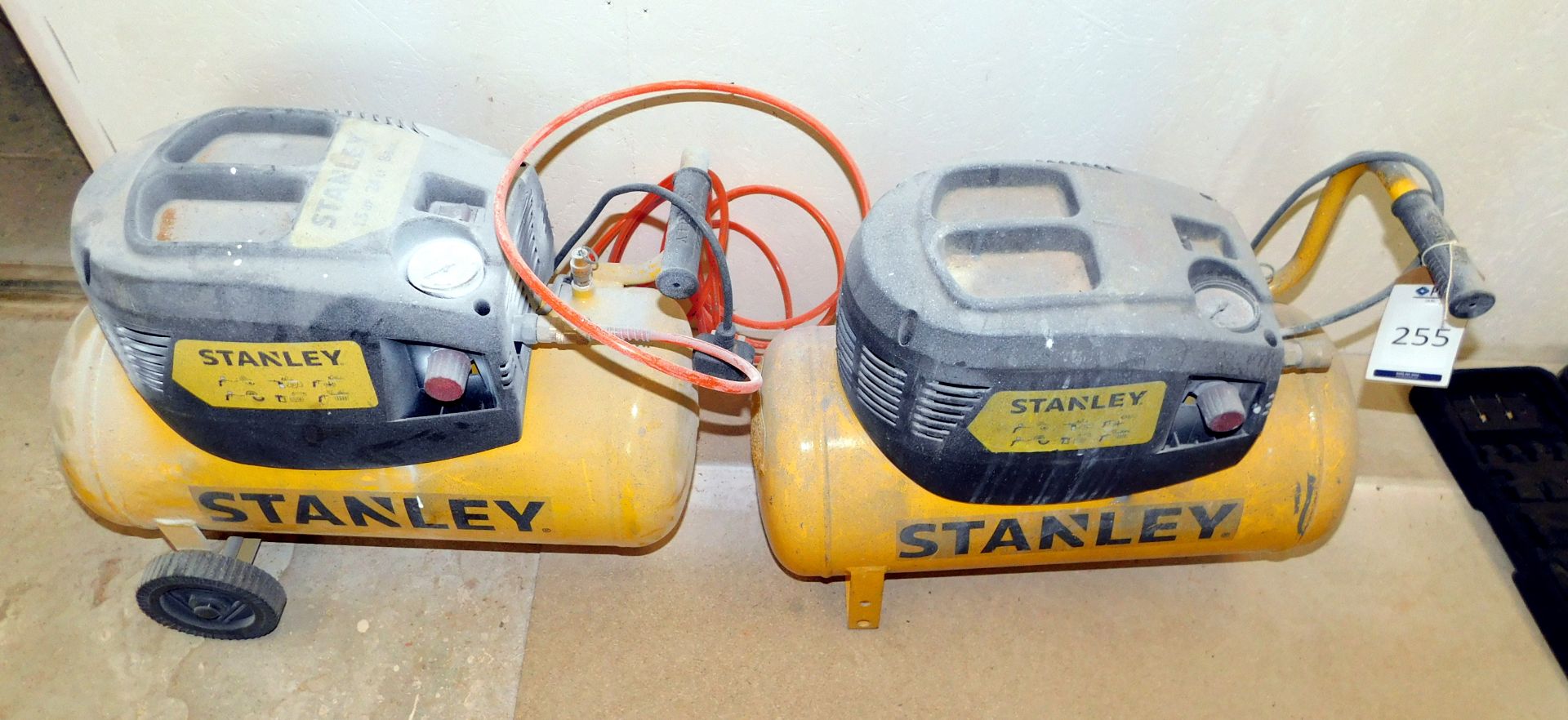 2 Stanley Portable Compressors (One without Wheels) (Located Oldham – See General Notes for