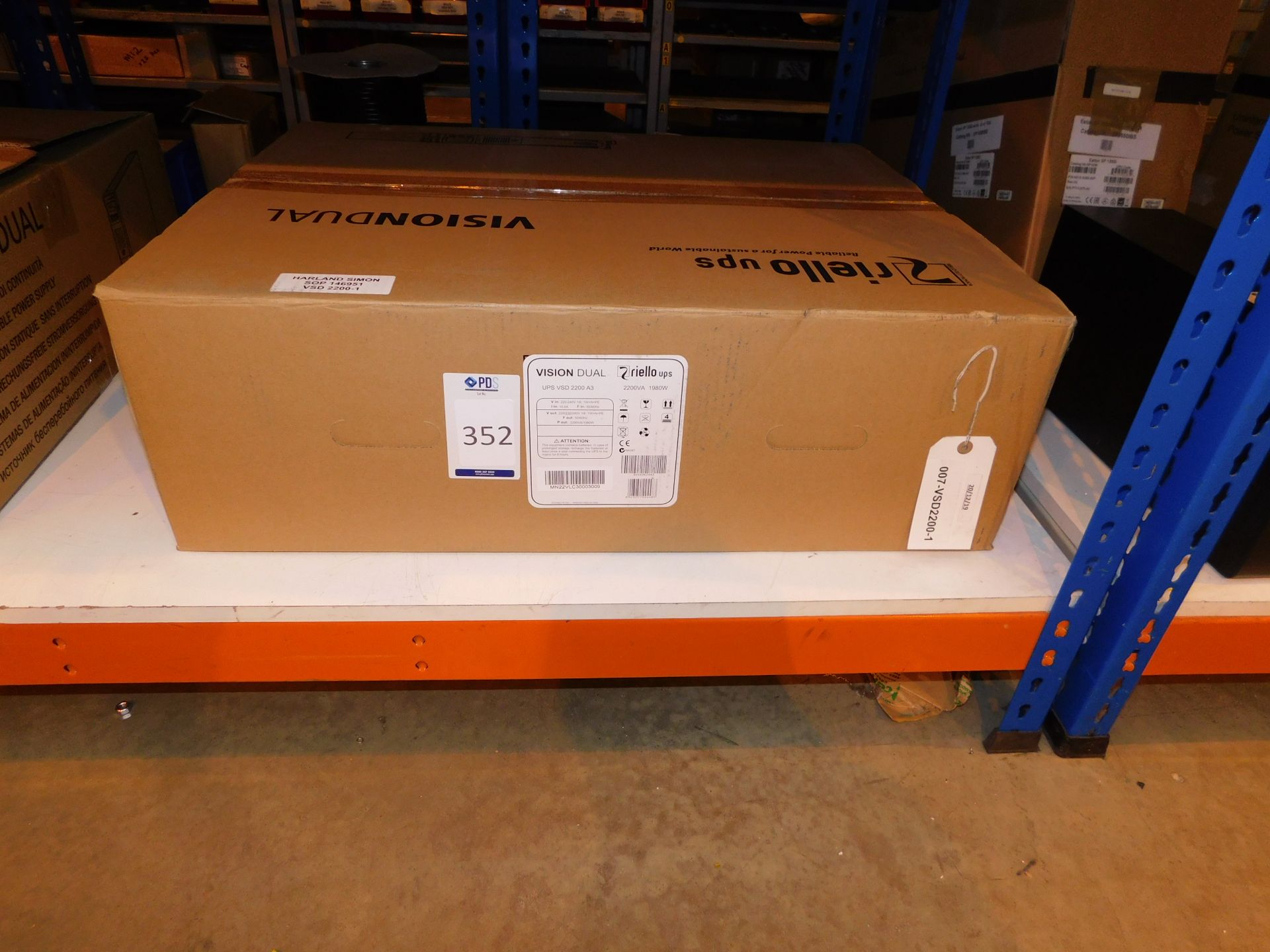 Riello UPS Vision Dual VSD 2200 A3, s/n; MN22VLC30003009 (New with Box) (Located Milton Keynes – See