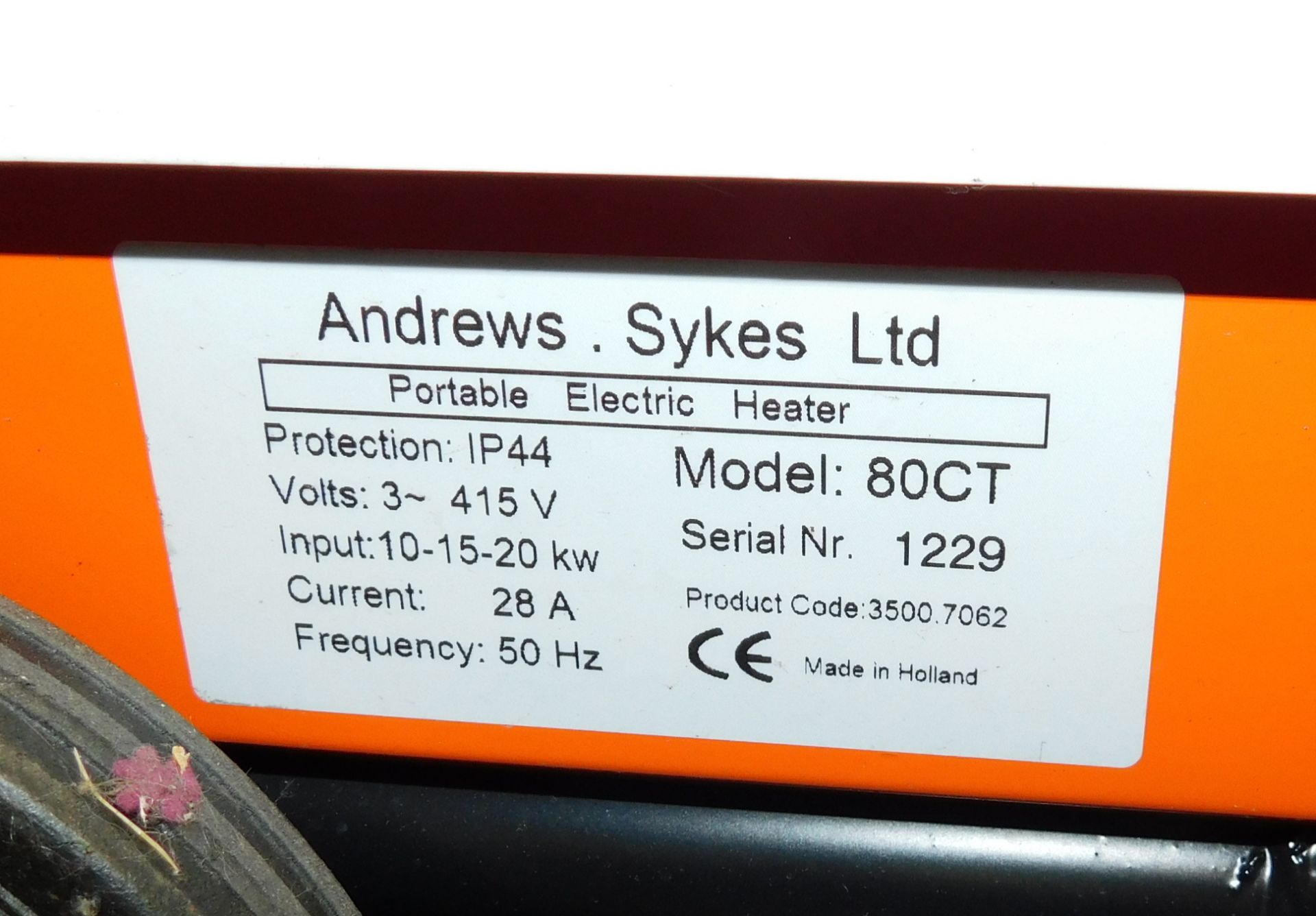 Andrews Sykes Portable Electric Heater (Located Northampton – See General Notes for Details) - Image 3 of 3