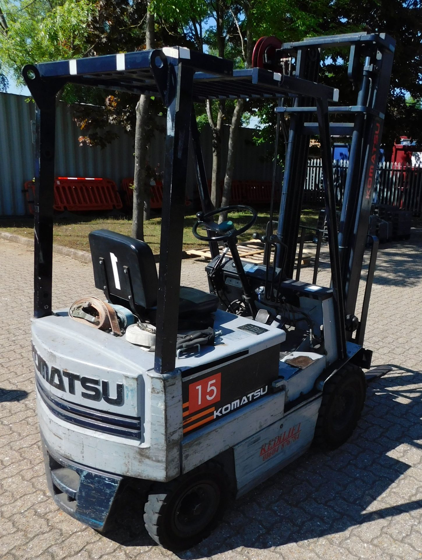 Komatsu FB15-5 Electric Forklift, s/n; 27070, 38,000 Hours (1993) with Charger (Collection Delayed - Image 3 of 14