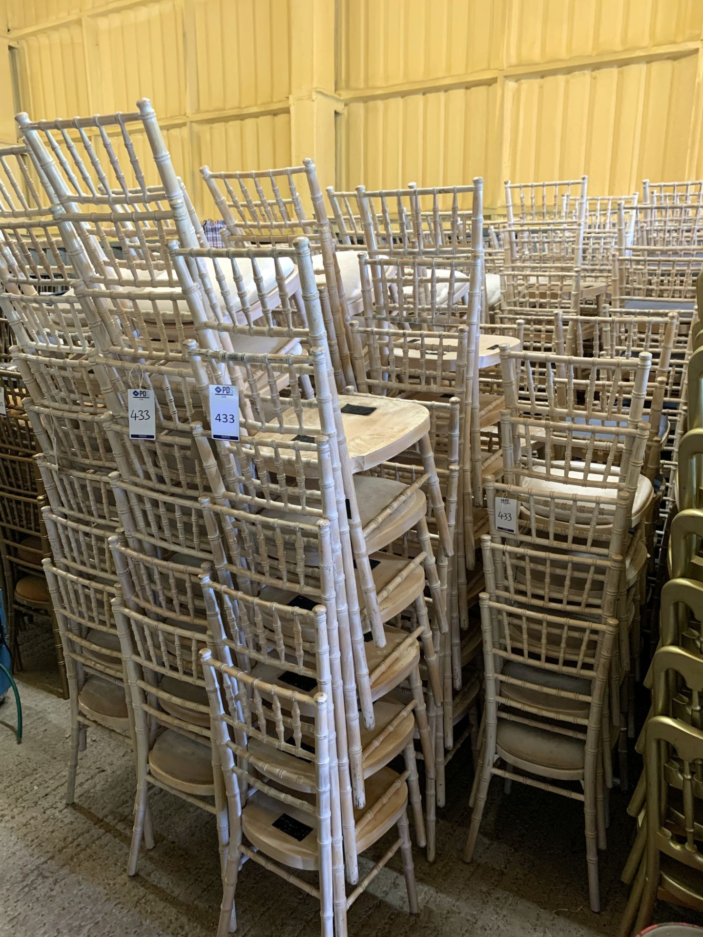 Approximately 200 Chivari Lime Washed Chairs with Seat Pads (Located Elstree – See General Notes for - Image 2 of 2