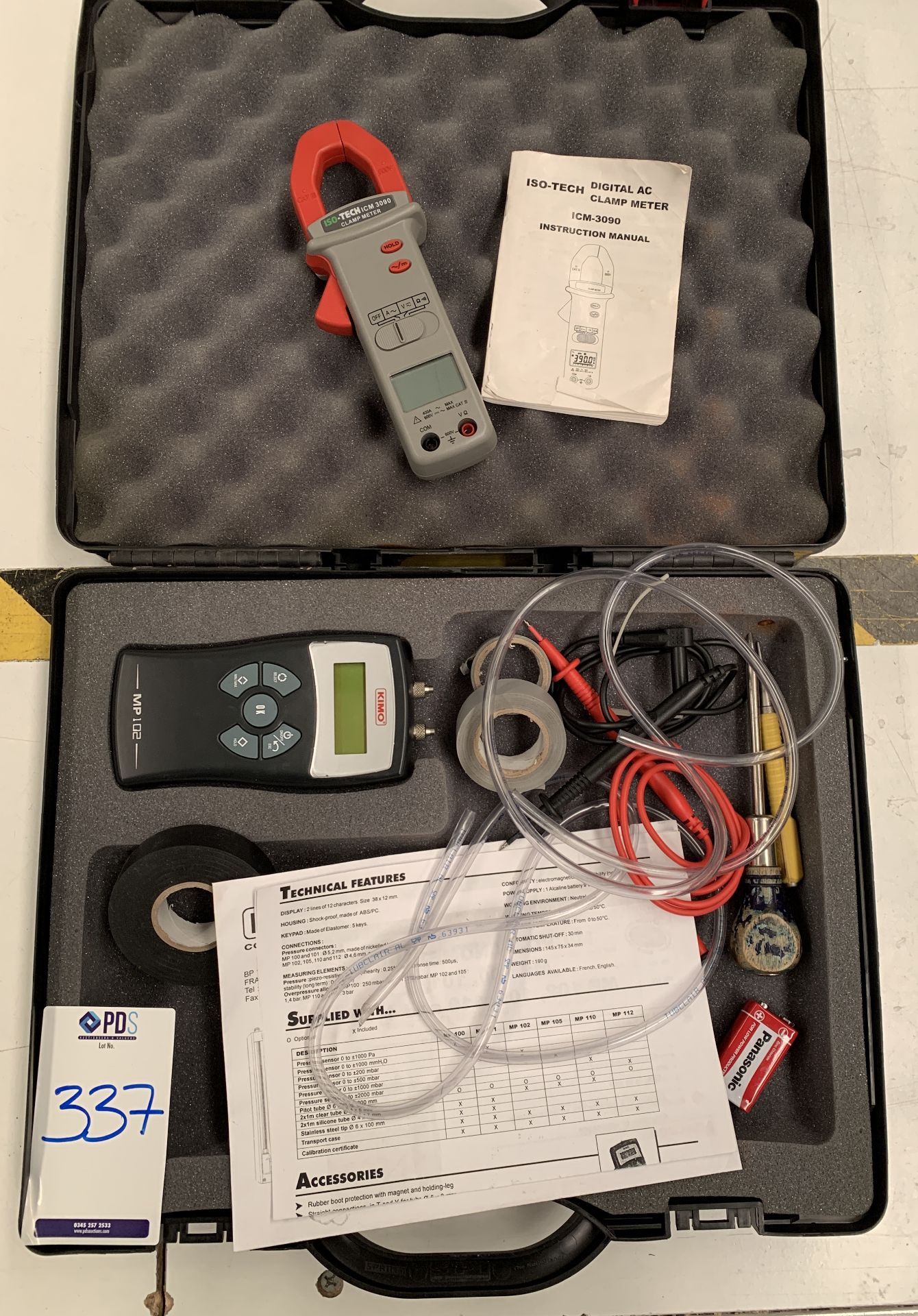 Kimo MP-102 Micro-Manometer & Iso-Tech ICM3090 Clamp Meter (Located Northampton – See General