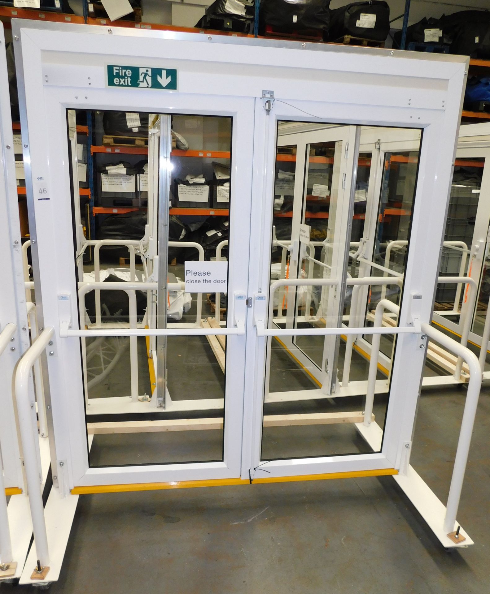Double Door Fire Door on Steel Frame, Approximate Measurements of Frame 217cm High (227cm on - Image 2 of 2