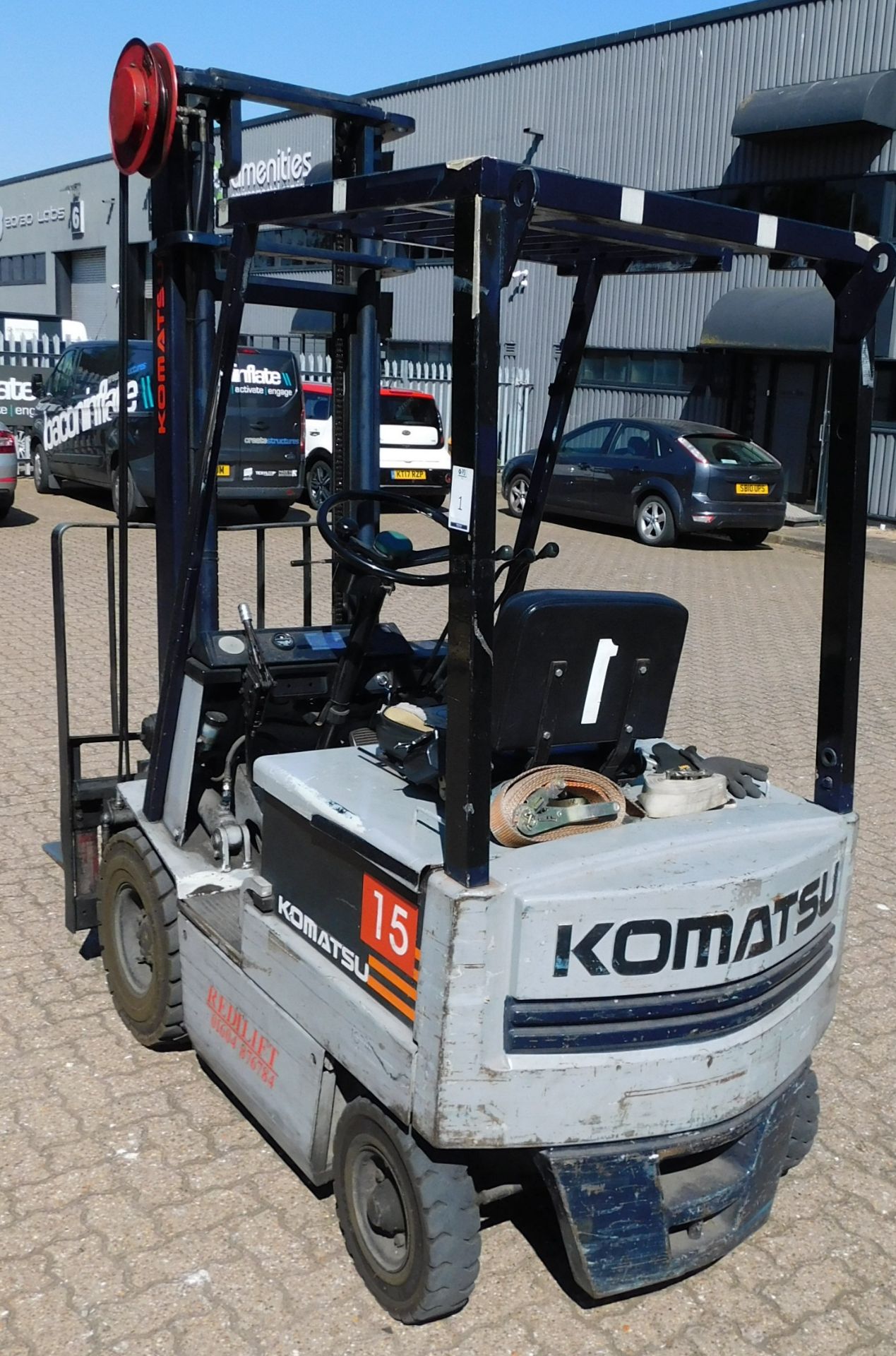 Komatsu FB15-5 Electric Forklift, s/n; 27070, 38,000 Hours (1993) with Charger (Collection Delayed - Image 4 of 14