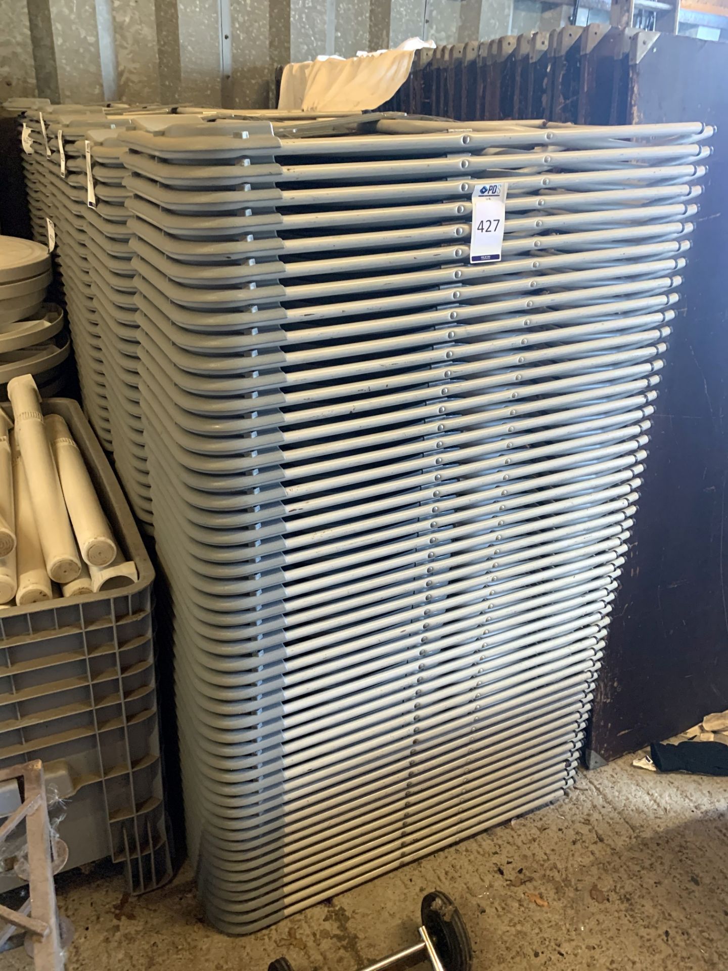 98 KM Metal Framed Folding Chairs (Located Elstree – See General Notes for Details)