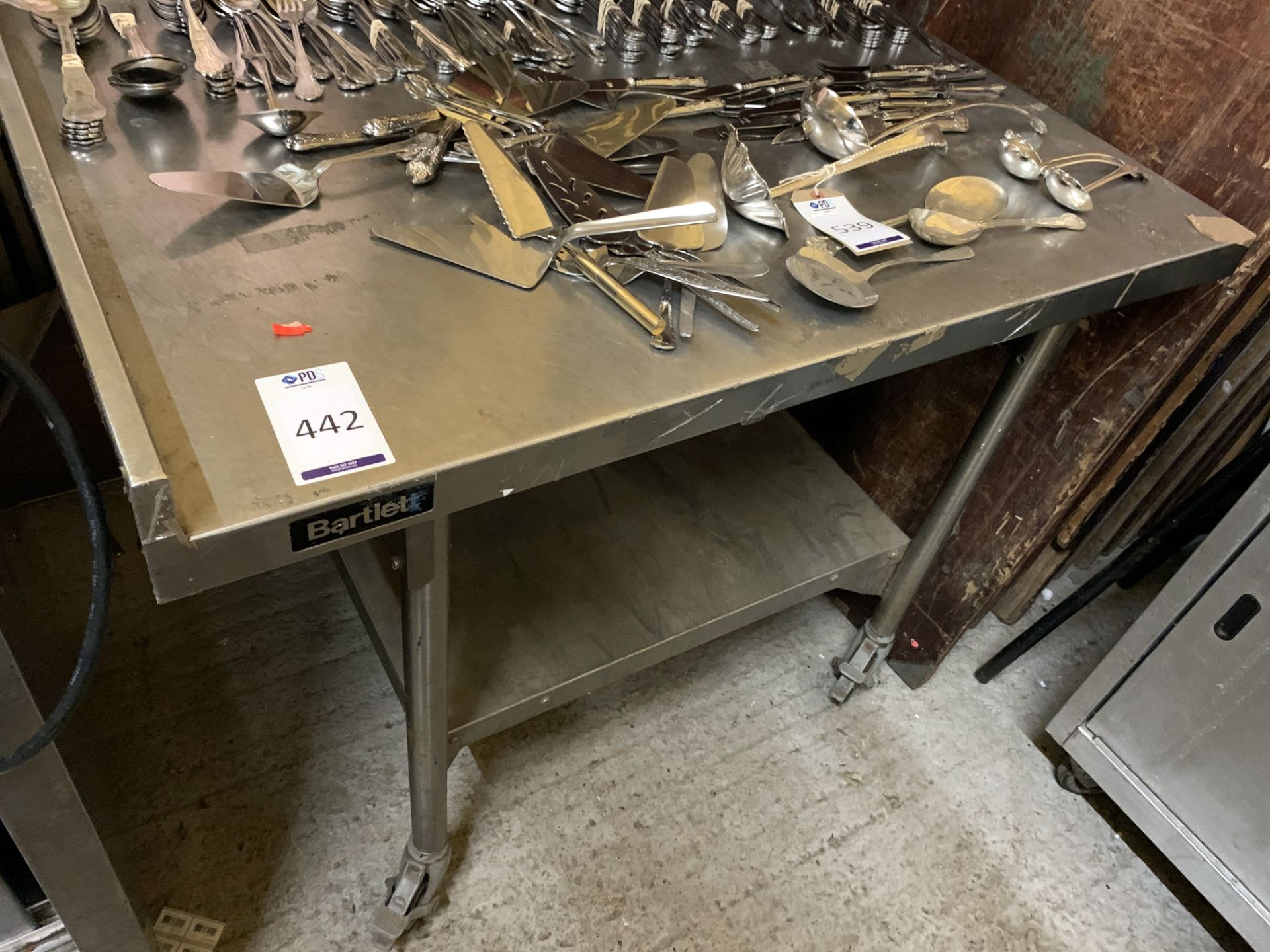 Bartlett Mobile Stainless Steel Preparation Table with Lower Shelf (Located Elstree – See General