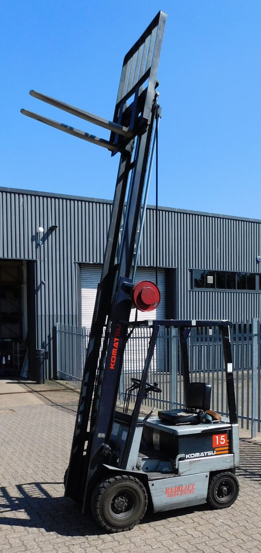 Komatsu FB15-5 Electric Forklift, s/n; 27070, 38,000 Hours (1993) with Charger (Collection Delayed - Image 6 of 14