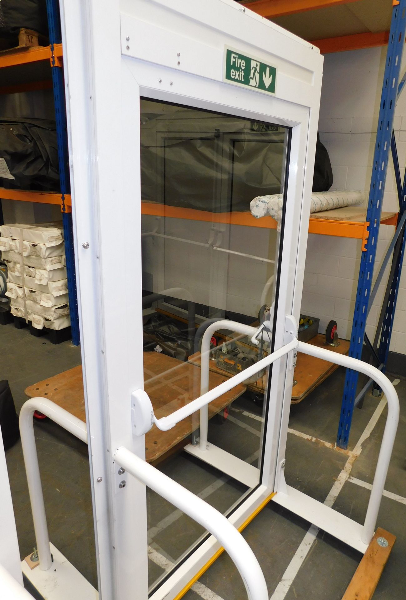 Single Door Fire Door on Steel Frame, Approximate Measurements of Frame 217cm High (227cm on - Image 3 of 3