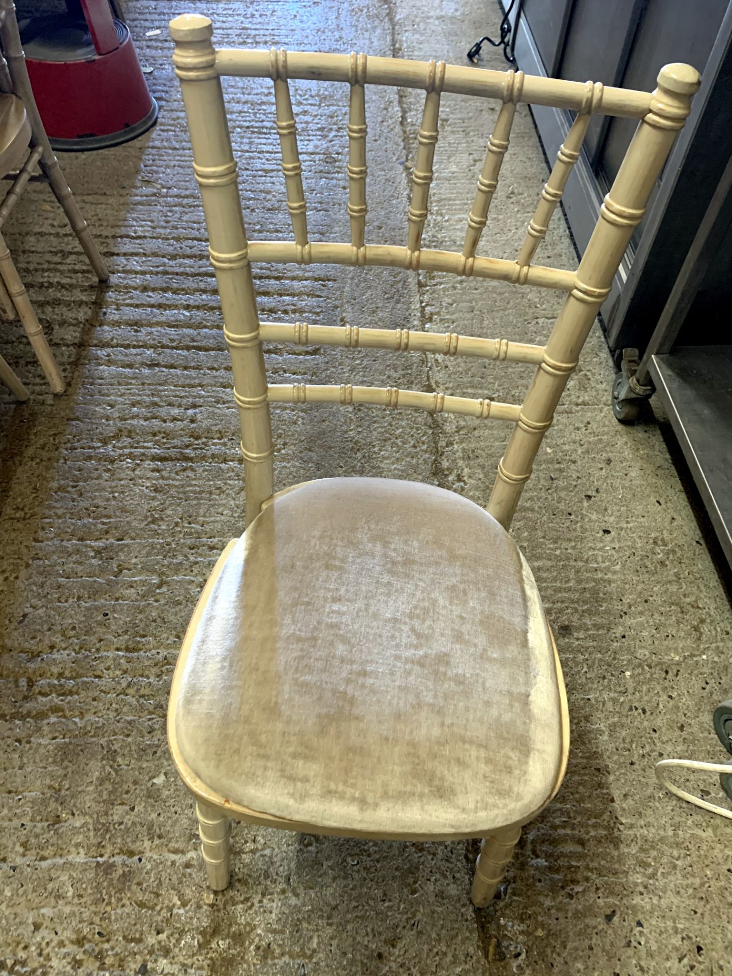 Approximately 200 Chivari Lime Washed Chairs with Seat Pads (Located Elstree – See General Notes for