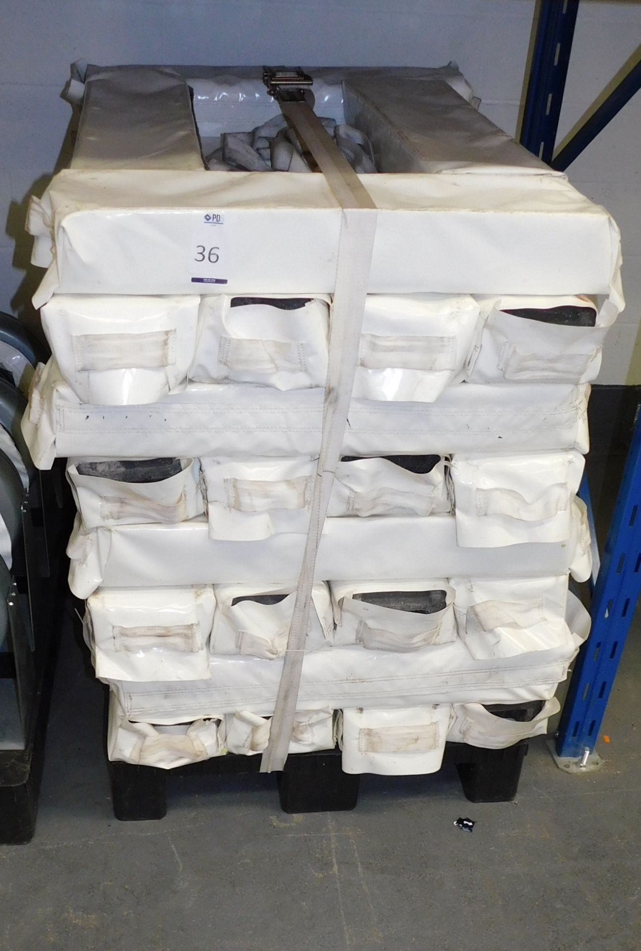 Contents of Pallet to Include 46 Heras Blocks with White Coverings (Located Northampton – See