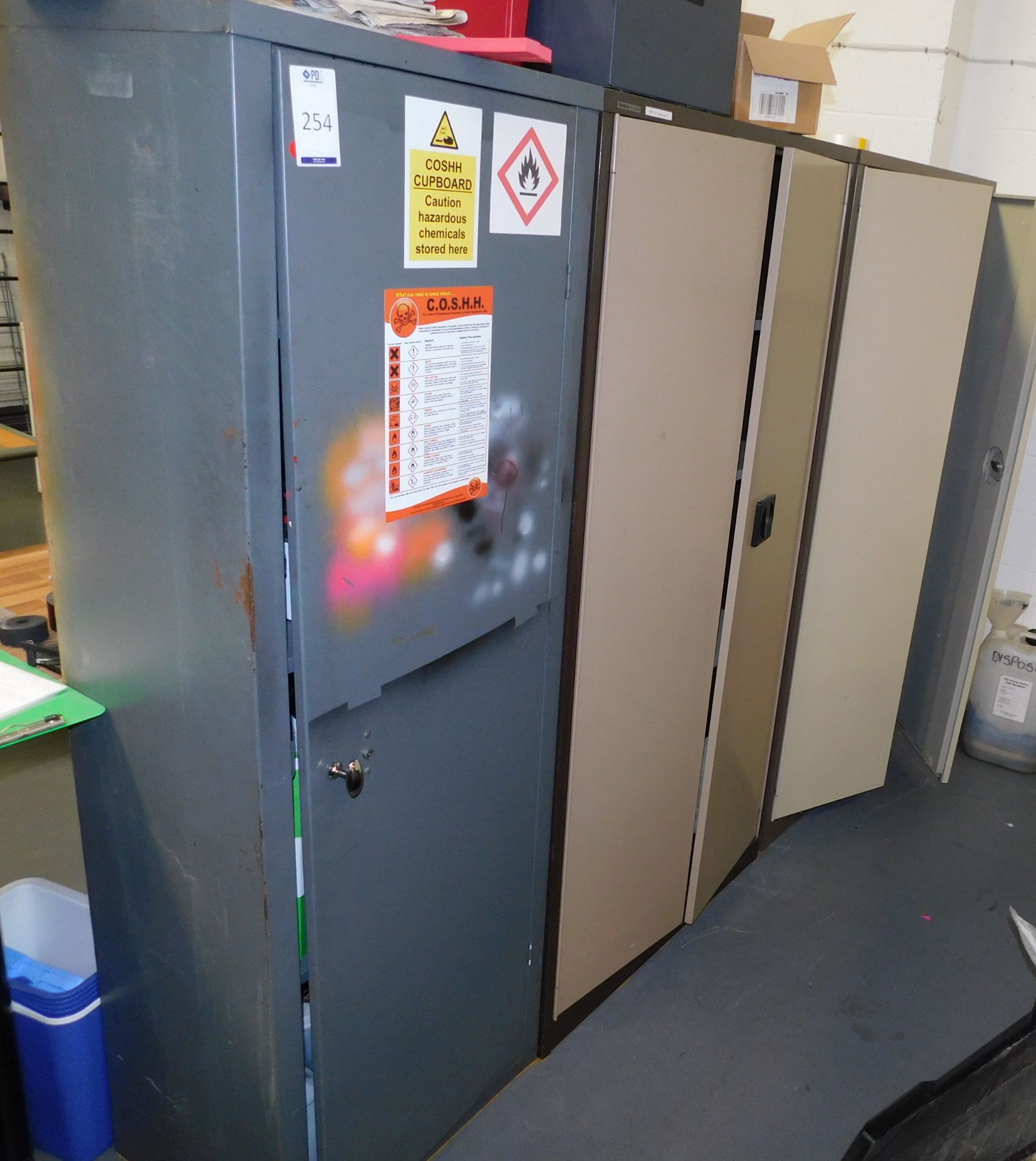 3 Metal Storage Cabinets & Contents (Located Northampton – See General Notes for Details)