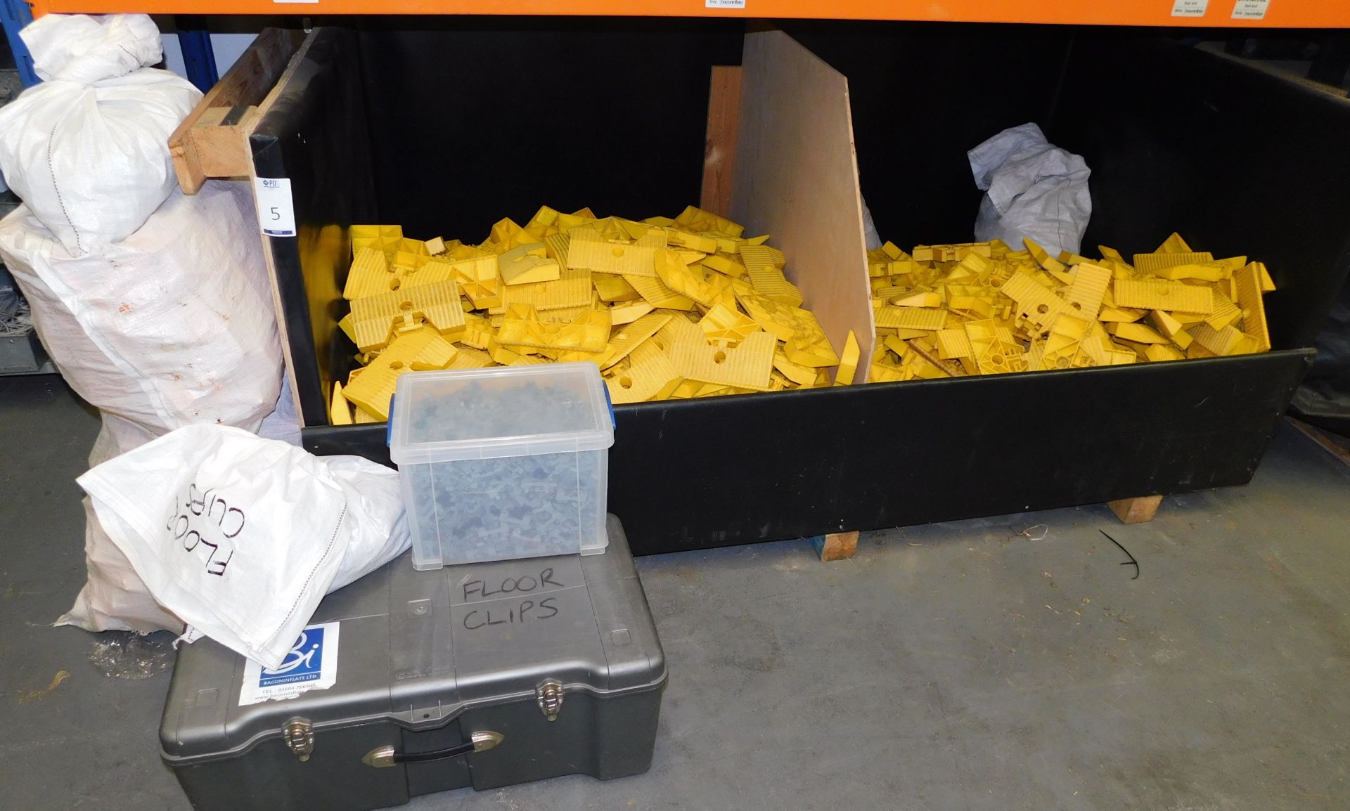 Quantity of Flooring End Pieces & Clips in Wooden Box & Various Bags (Located Northampton – See