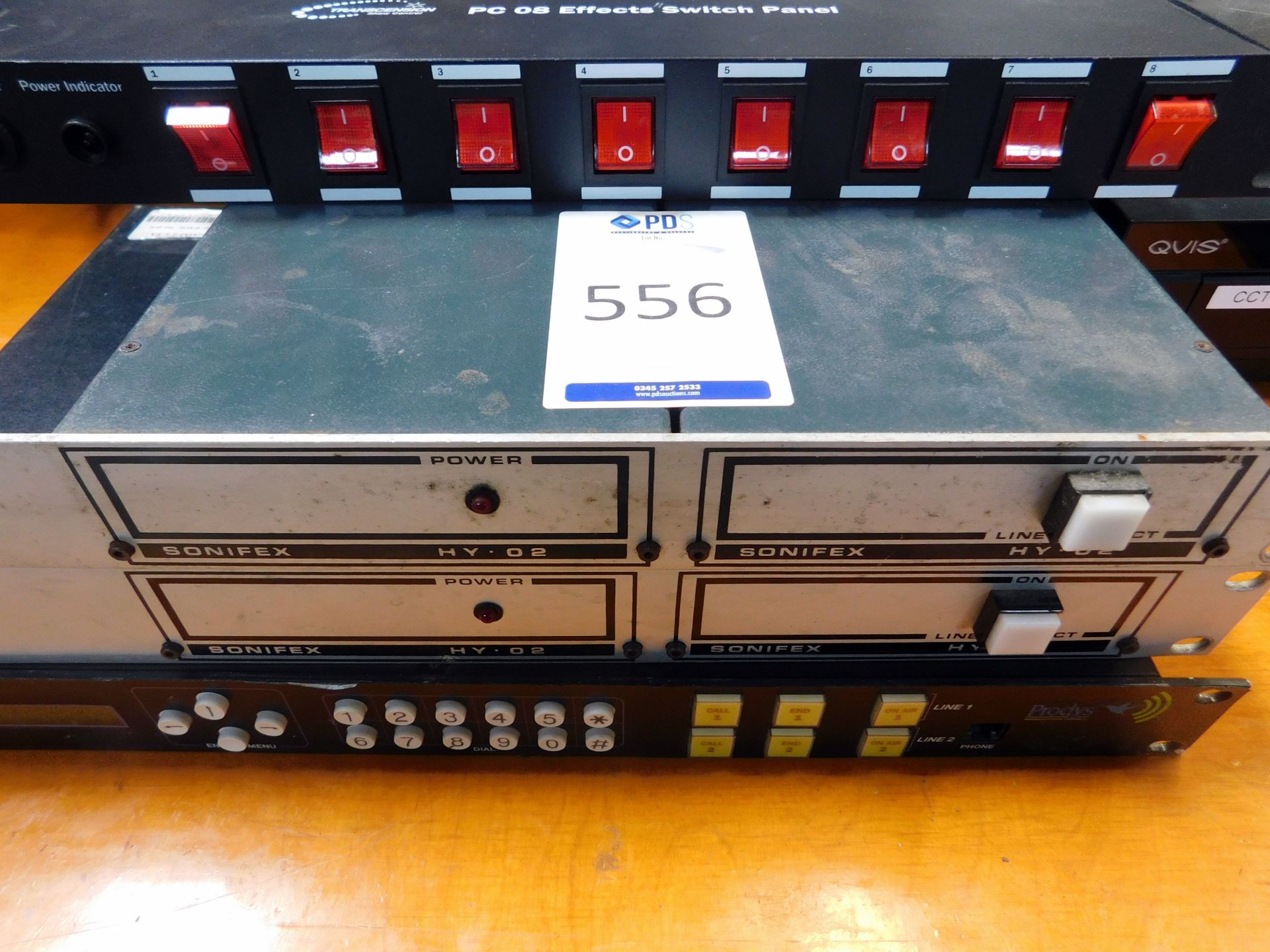 2 Sonifex HY02 Line Connectors, Transcension PC08 Effect Switch Panel & Pronto ISDN 2 (Located