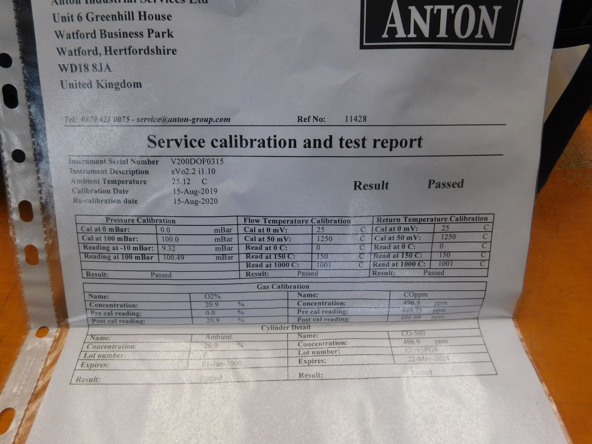 Anton Sprint Evo Flue Gas Analyser (Calibrated Renew Date 08/20) (Located Brentwood, See General - Image 2 of 2