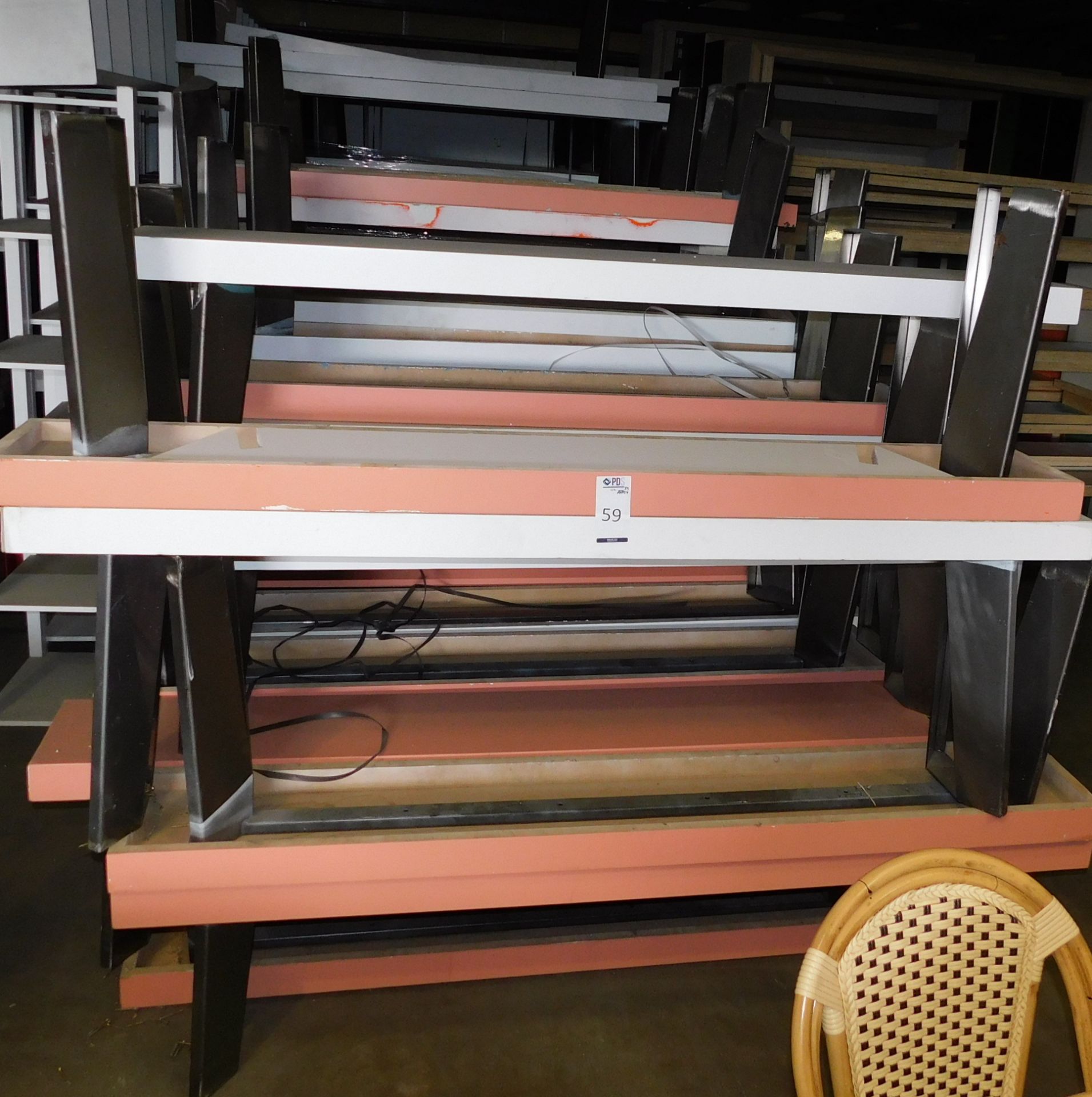 85 Metal Framed Catwalk Benches, Mixed Height (Located Huntingdon, See General Notes for More