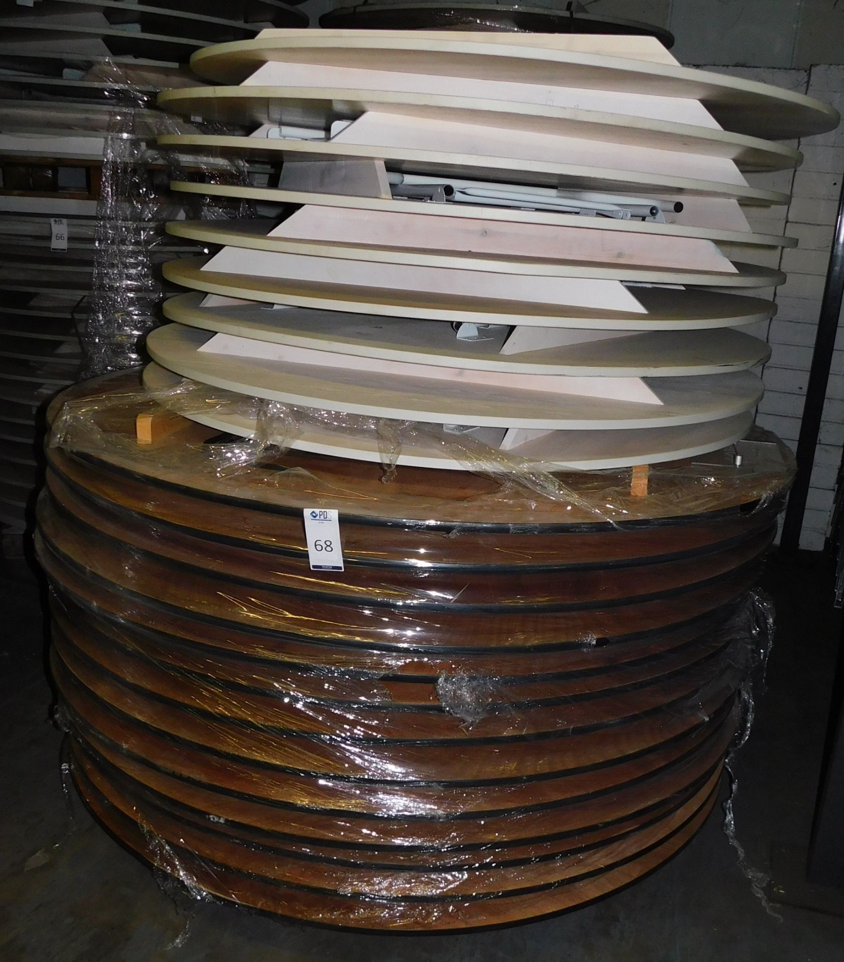 22 Circular Trestle Tables to Include 9, 150cm Diameter & 13, 180cm Diameter (Located Huntingdon,