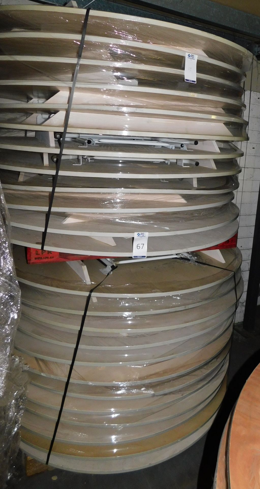 24 Circular Trestle Tables, 150cm Diameter  (Located Huntingdon, See General Notes for More