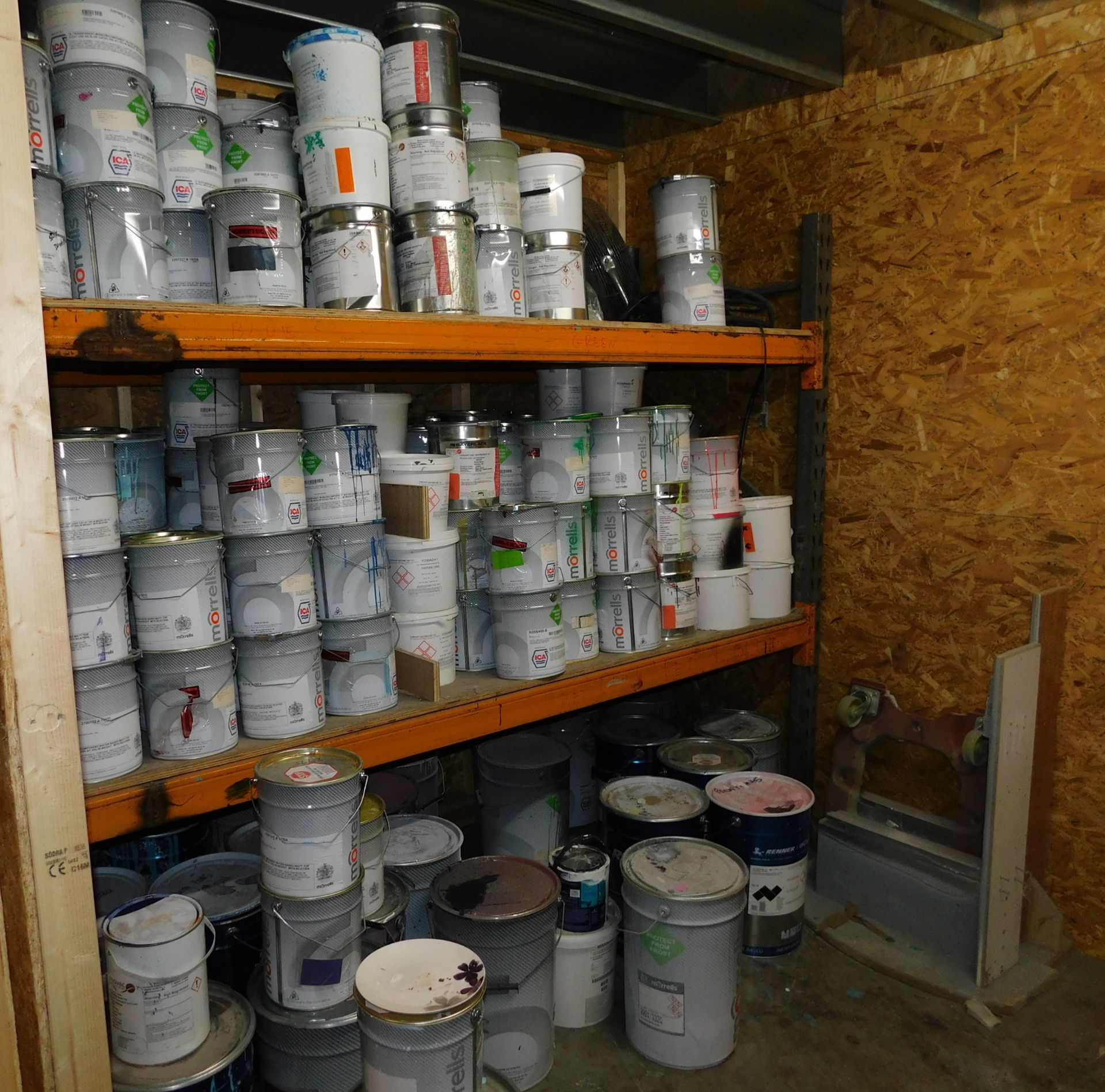 Contents of Paint Store to Include Steel Double Door Storage Cabinet, Quantity of Paints etc. & - Image 2 of 3