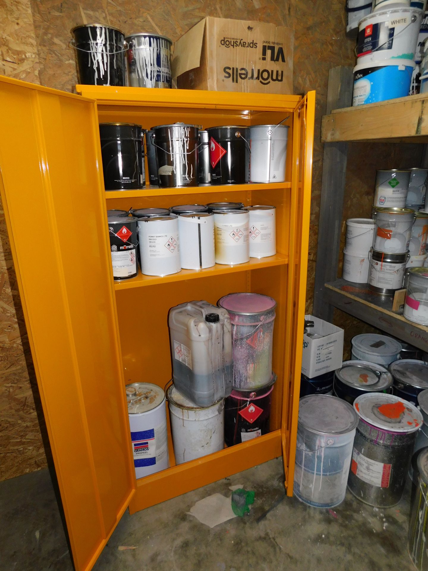 Contents of Paint Store to Include Steel Double Door Storage Cabinet, Quantity of Paints etc. & - Image 3 of 3