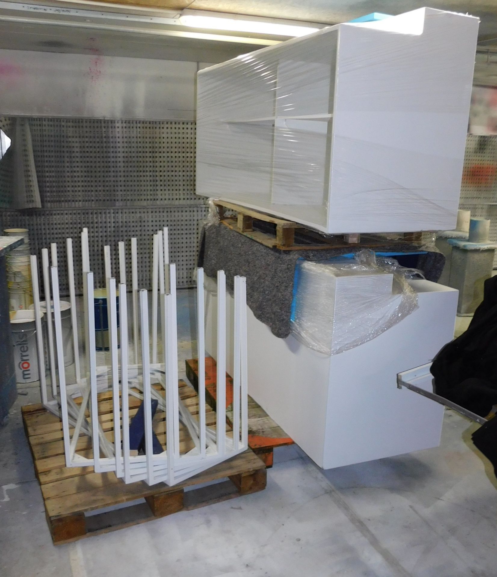 Approximately 15 Pallets within Spray Booth Area, Comprising Buffet Units & Event Furniture etc.  ( - Image 7 of 10