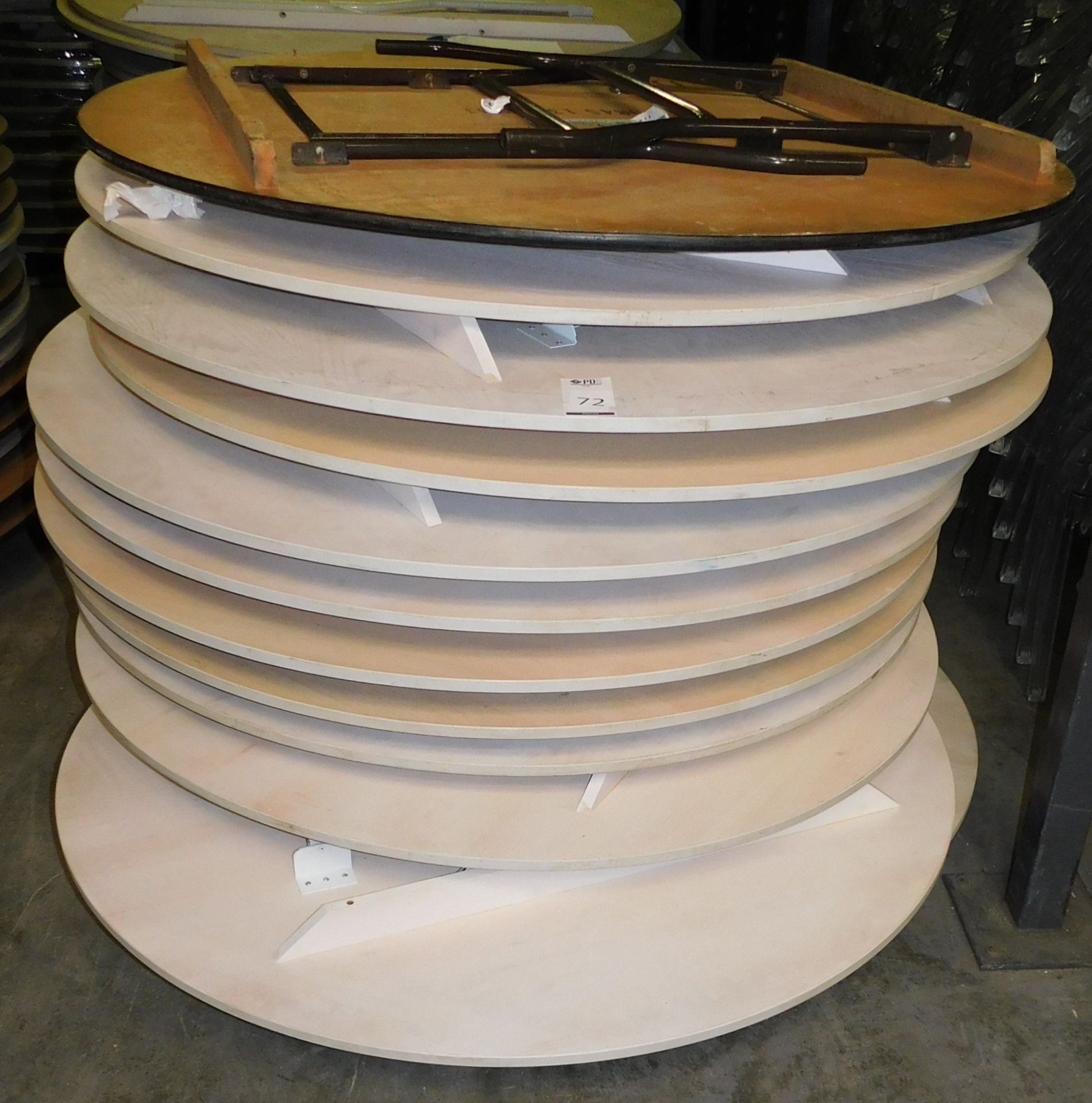 11 Circular Trestle Tables, 150cm Diameter  (Located Huntingdon, See General Notes for More